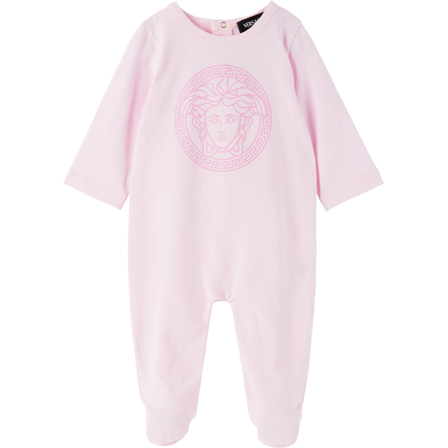  Versace Baby Pink Printed Cotton-jersey Sleepsuit Set 