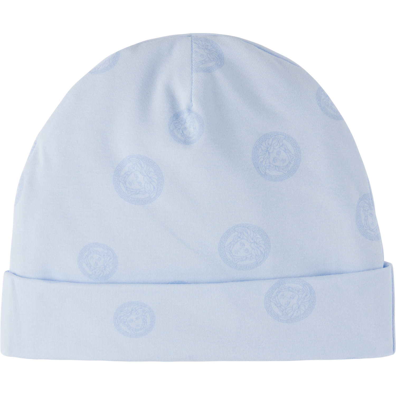  Versace Baby Blue Printed Cotton-jersey Sleepsuit Set 