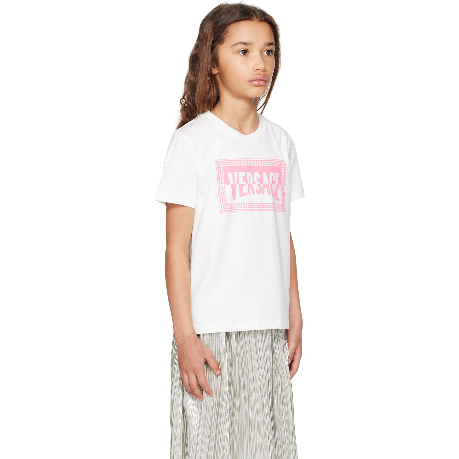  Versace Kids White Printed Cotton-jersey T-shirt 