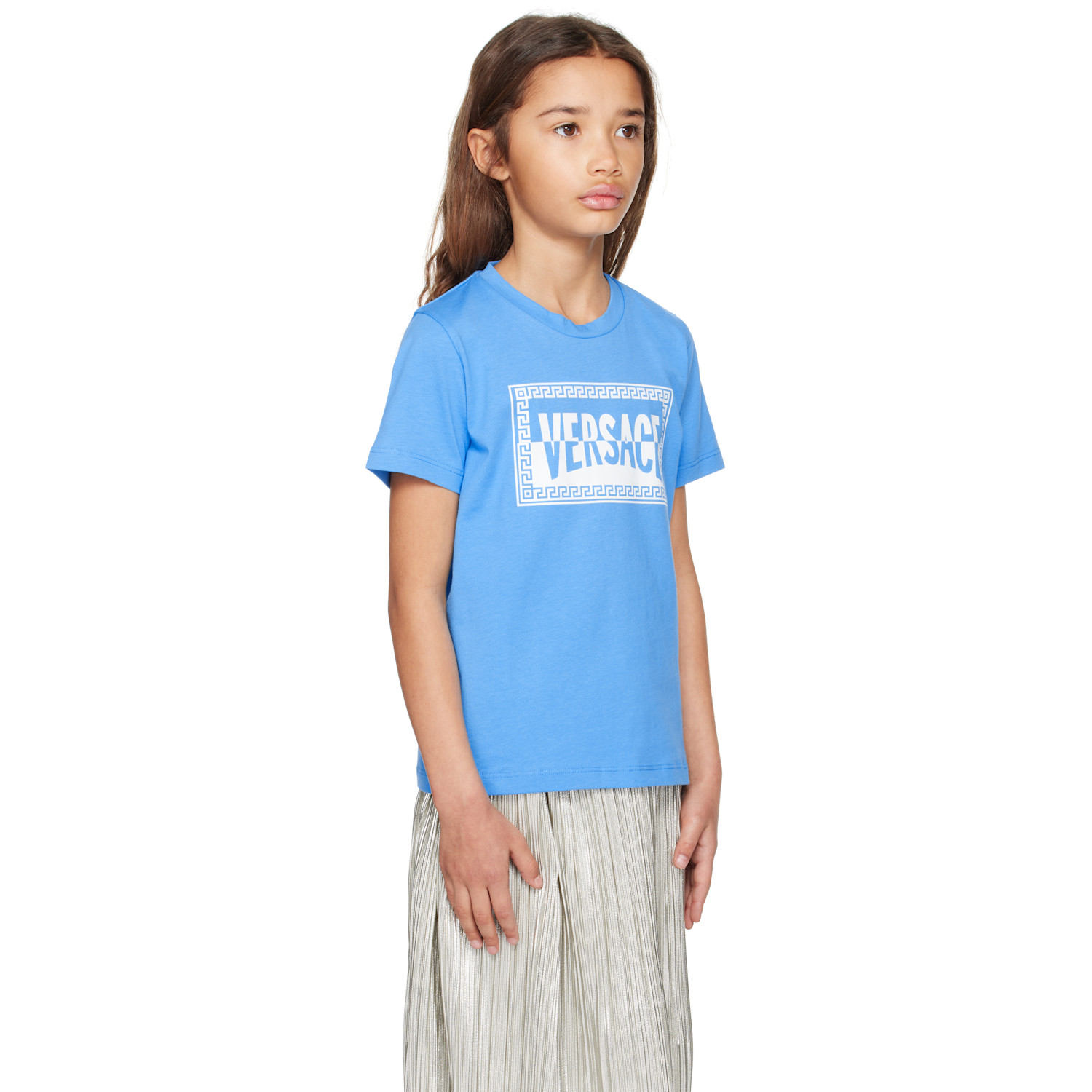  Versace Kids Blue Printed Cotton-jersey T-shirt 
