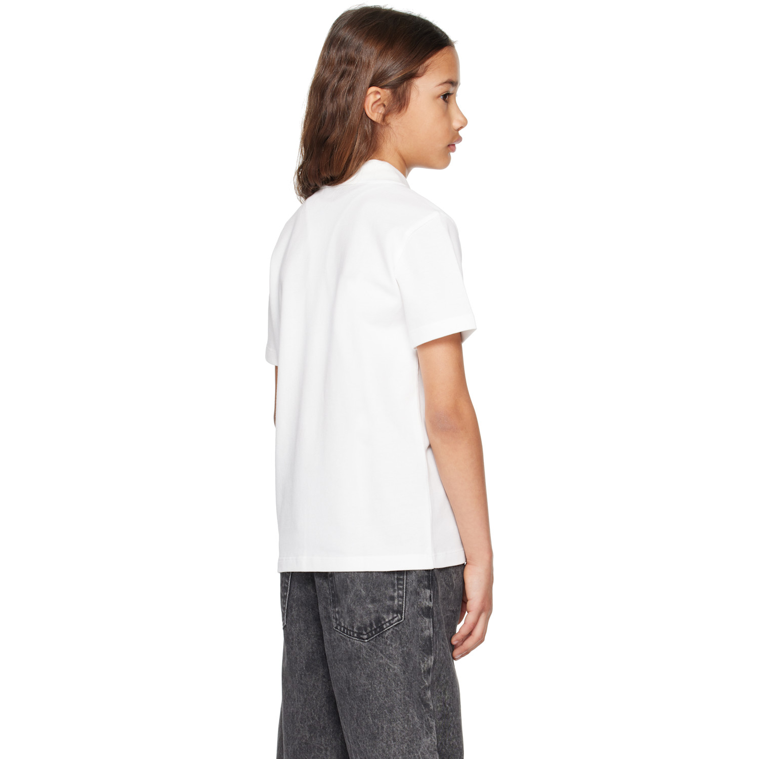  Versace Kids White Printed Cotton-piqué Polo 