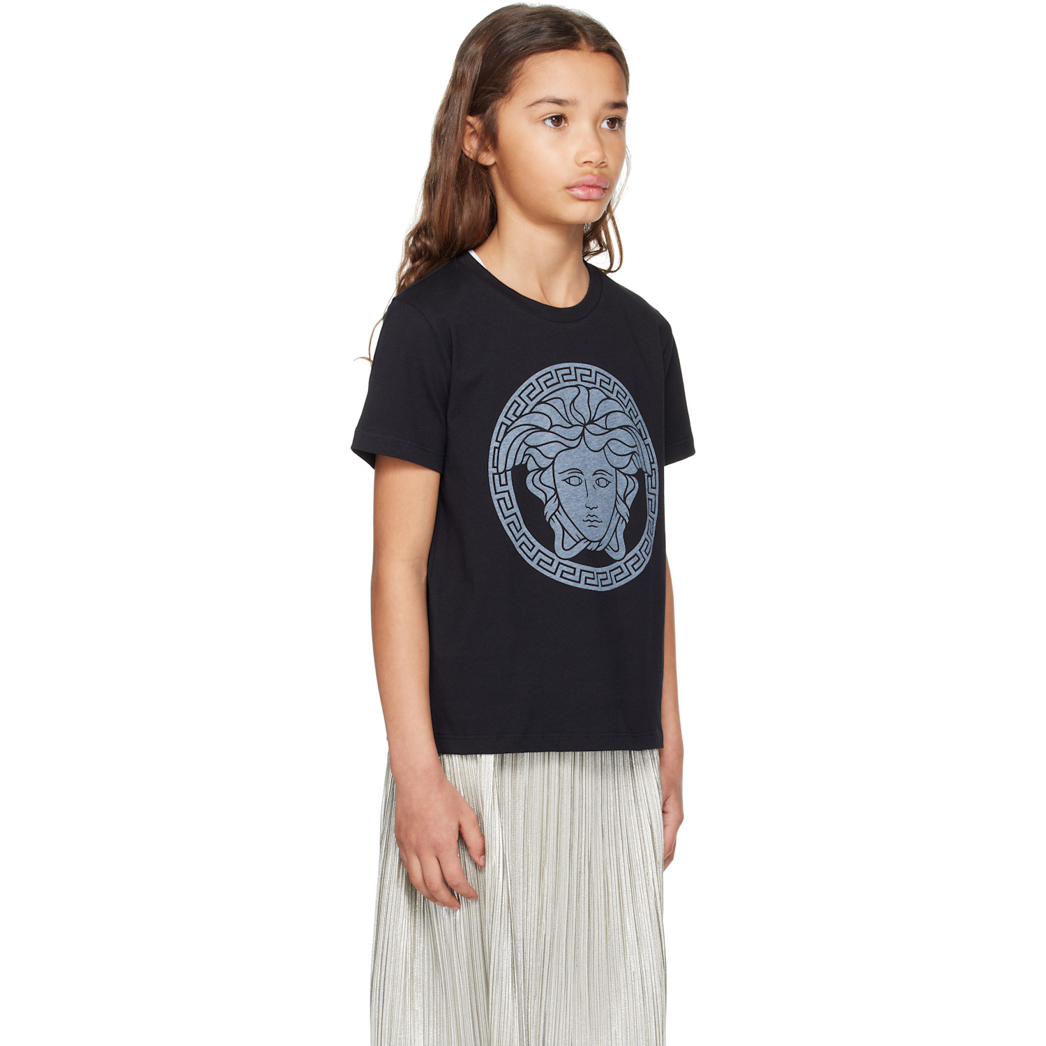  Versace Kids Black Printed Cotton-jersey T-shirt 