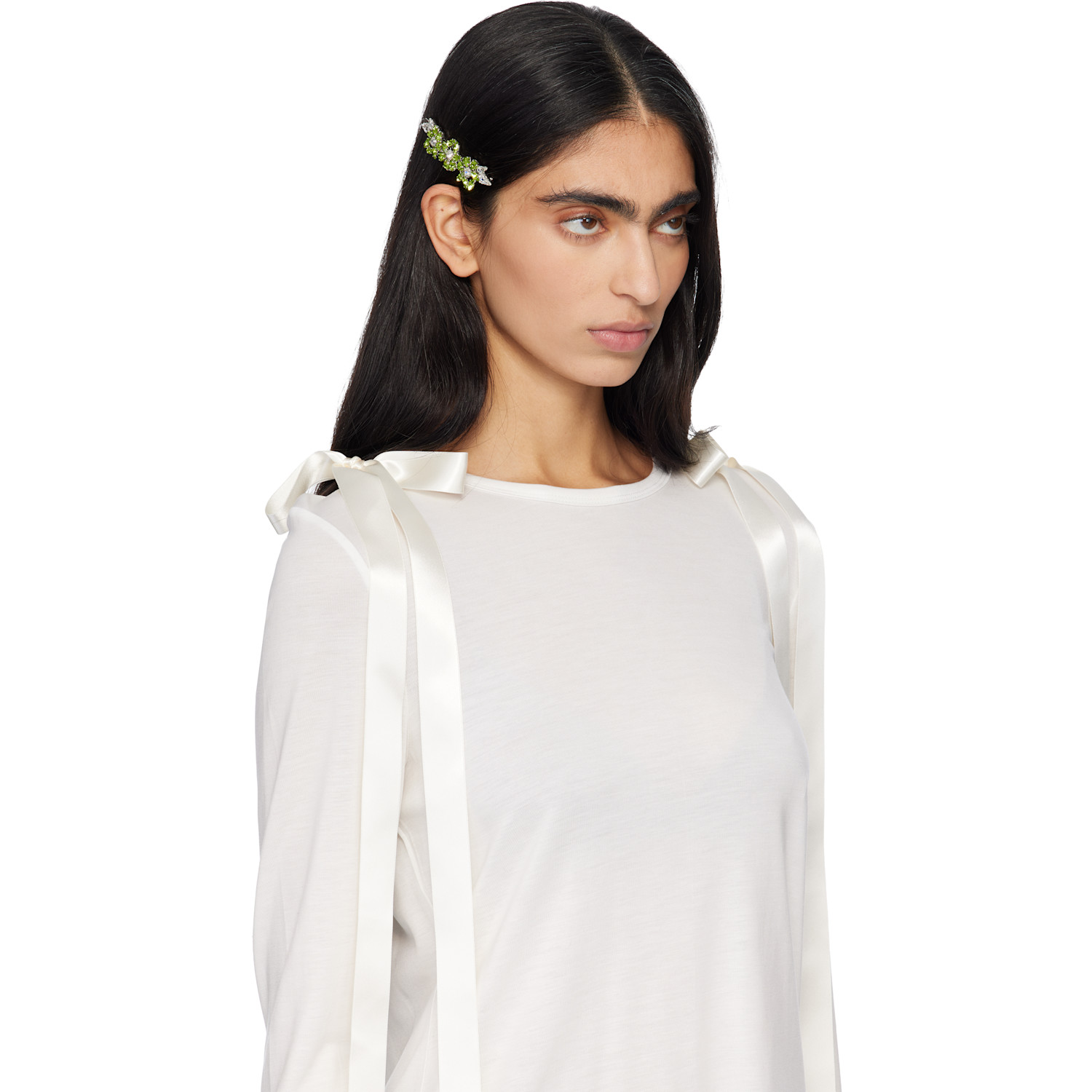  Simone Rocha Green Heartbloom Hair Clip 