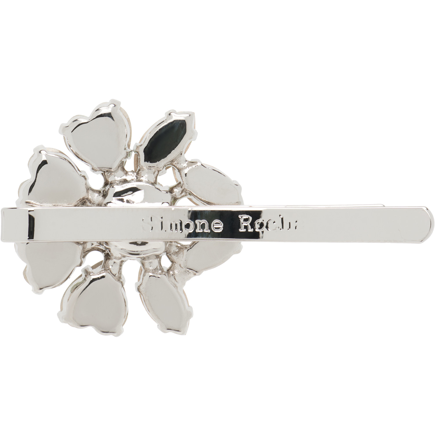  Simone Rocha Silver Mini Heartbloom Hair Clip 