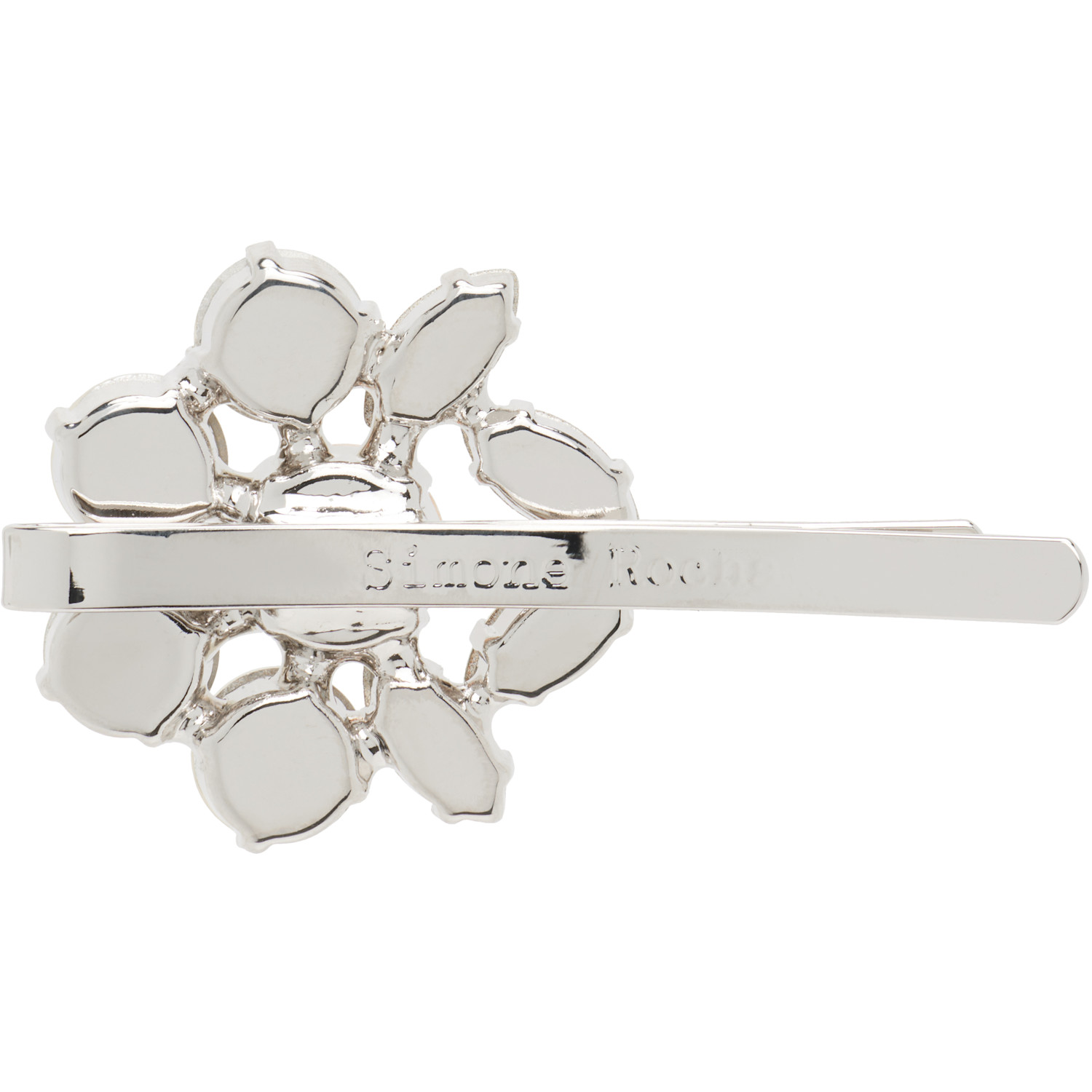  Simone Rocha Silver Mini Heartbloom Hair Clip 