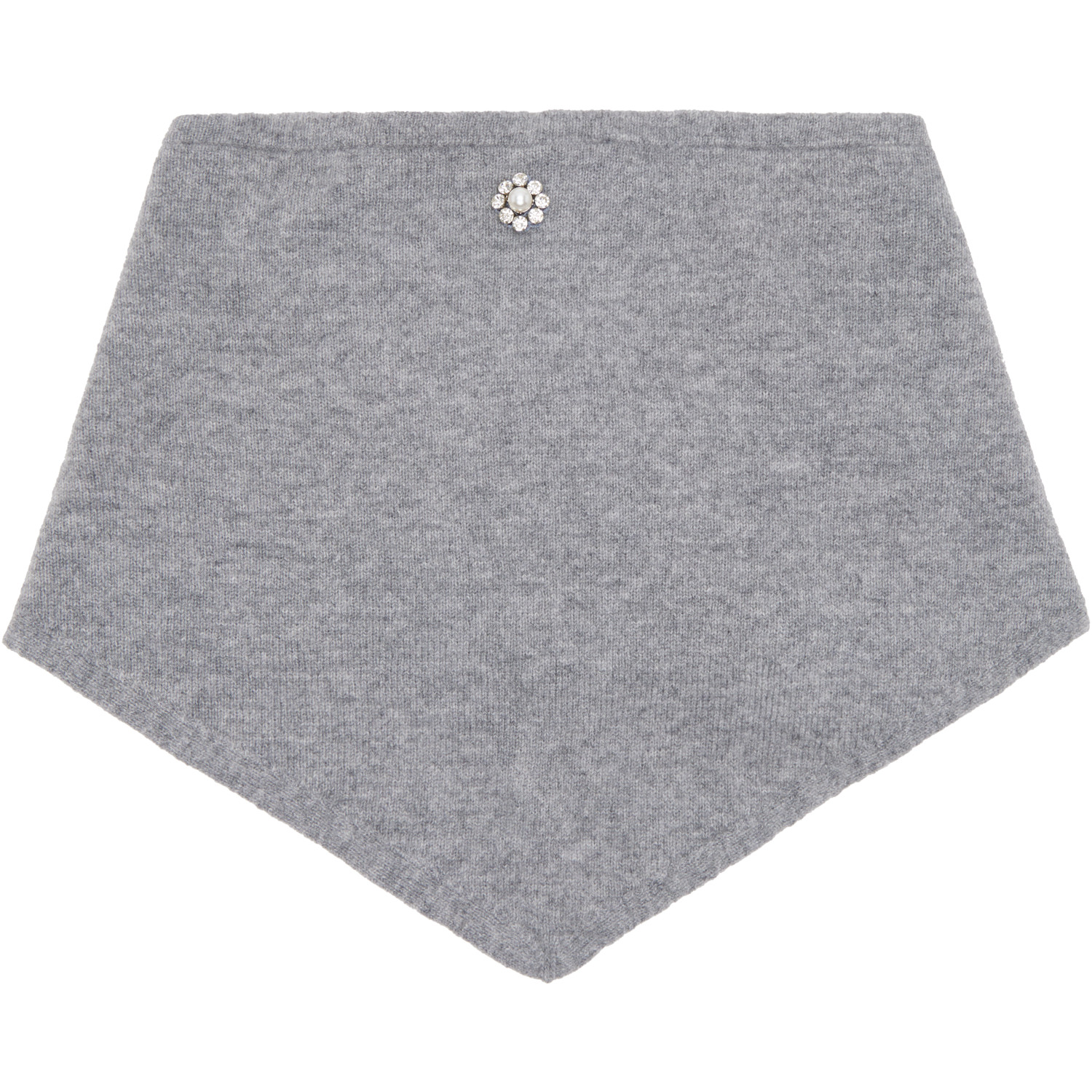  Simone Rocha Gray Embellished Cashmere Neckerchief Scarf 