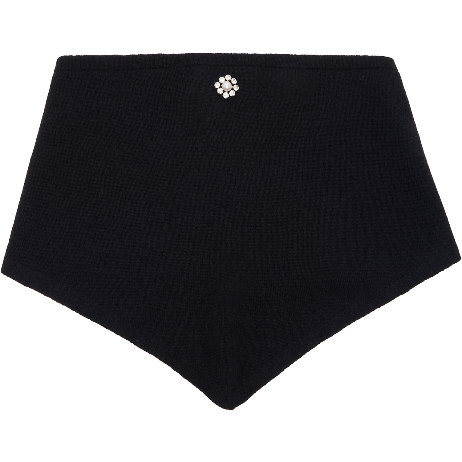  Simone Rocha Black Embellished Cashmere Neckerchief Scarf 