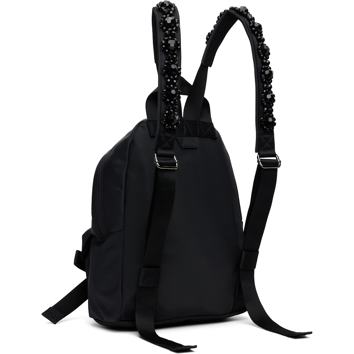  Simone Rocha Black Beaded Utility Bow Backpack 