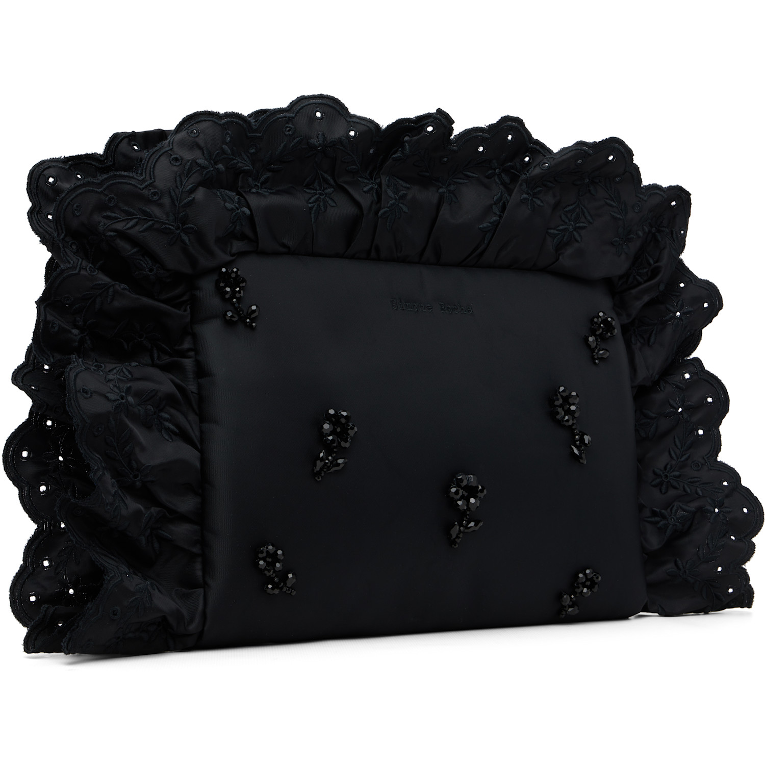  Simone Rocha Black Embellished Pillowcase Clutch 