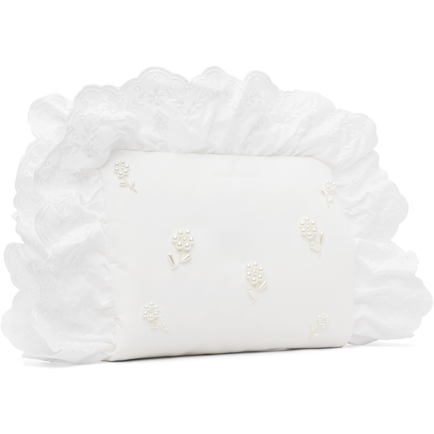  Simone Rocha White Embellished Pillowcase Clutch 