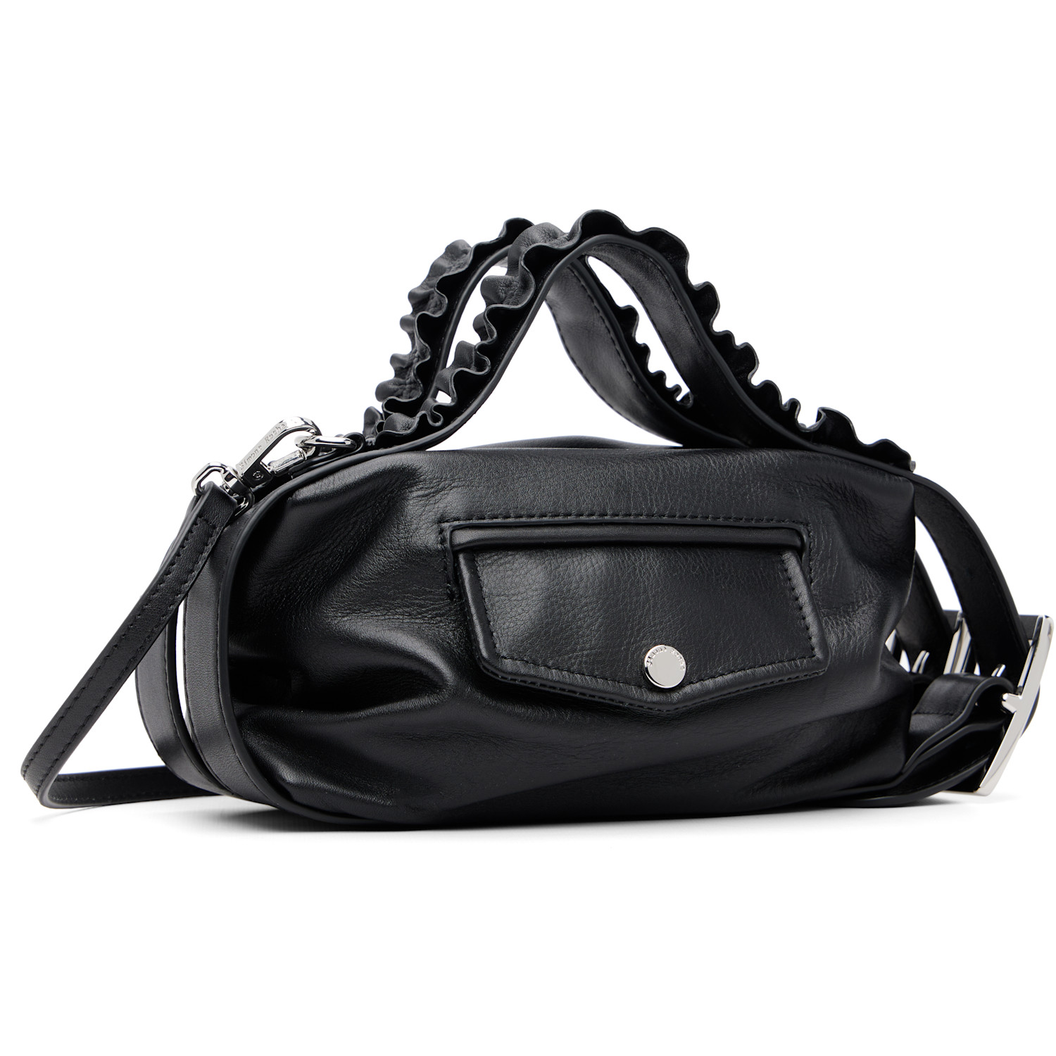  Simone Rocha Black Mini Biker Frill Belt Bag 