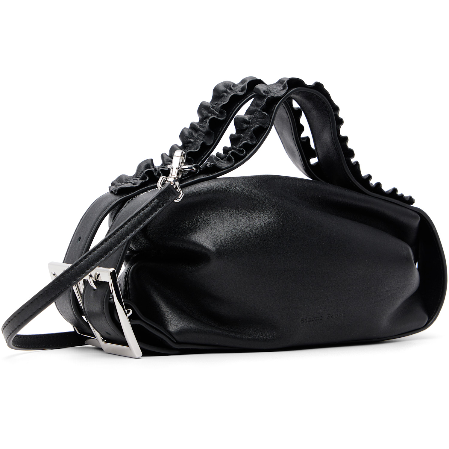  Simone Rocha Black Mini Biker Frill Belt Bag 
