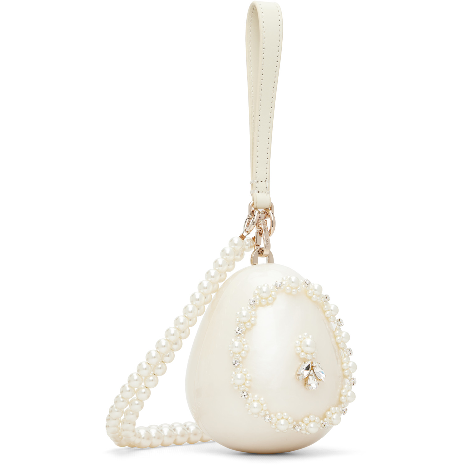  Simone Rocha Off-white Embellished Pearl Egg Bag 
