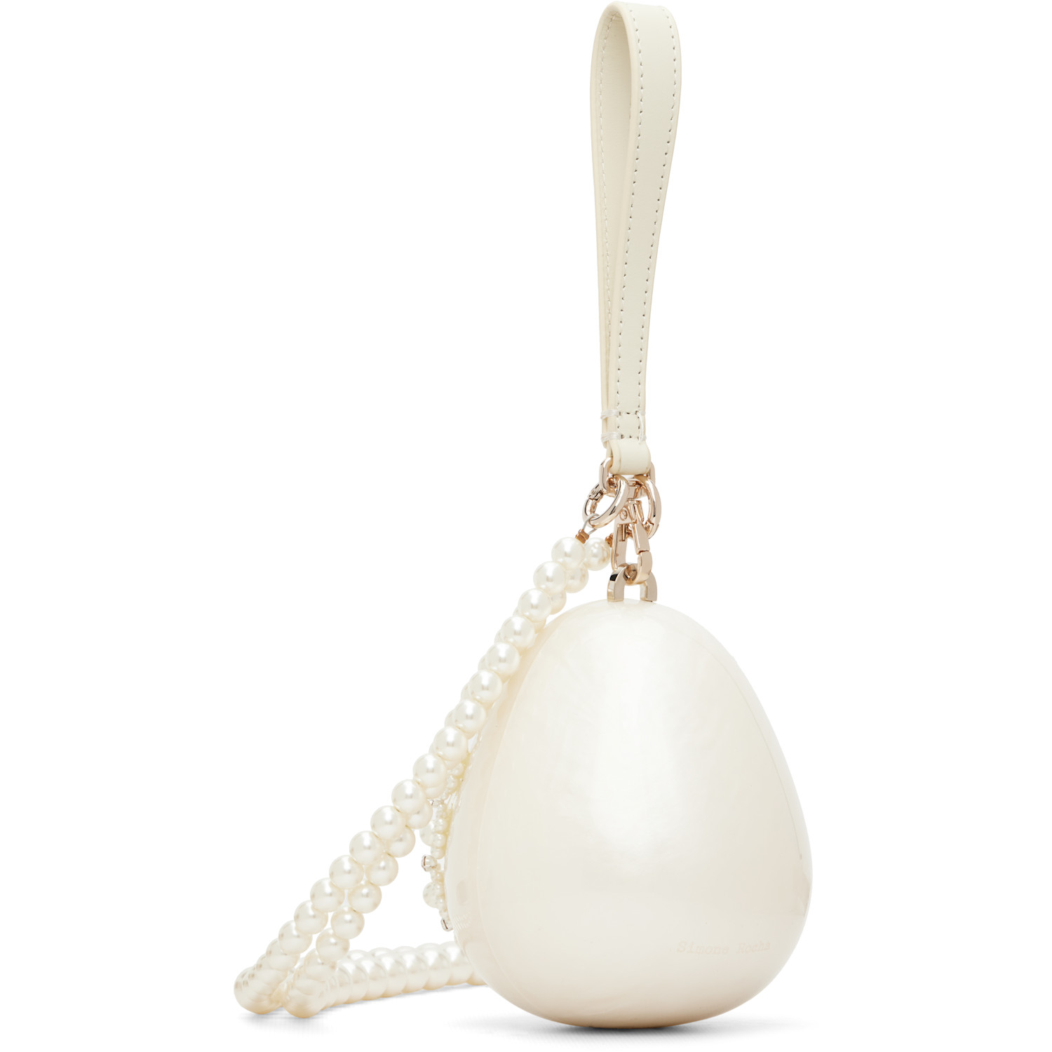  Simone Rocha Off-white Embellished Pearl Egg Bag 