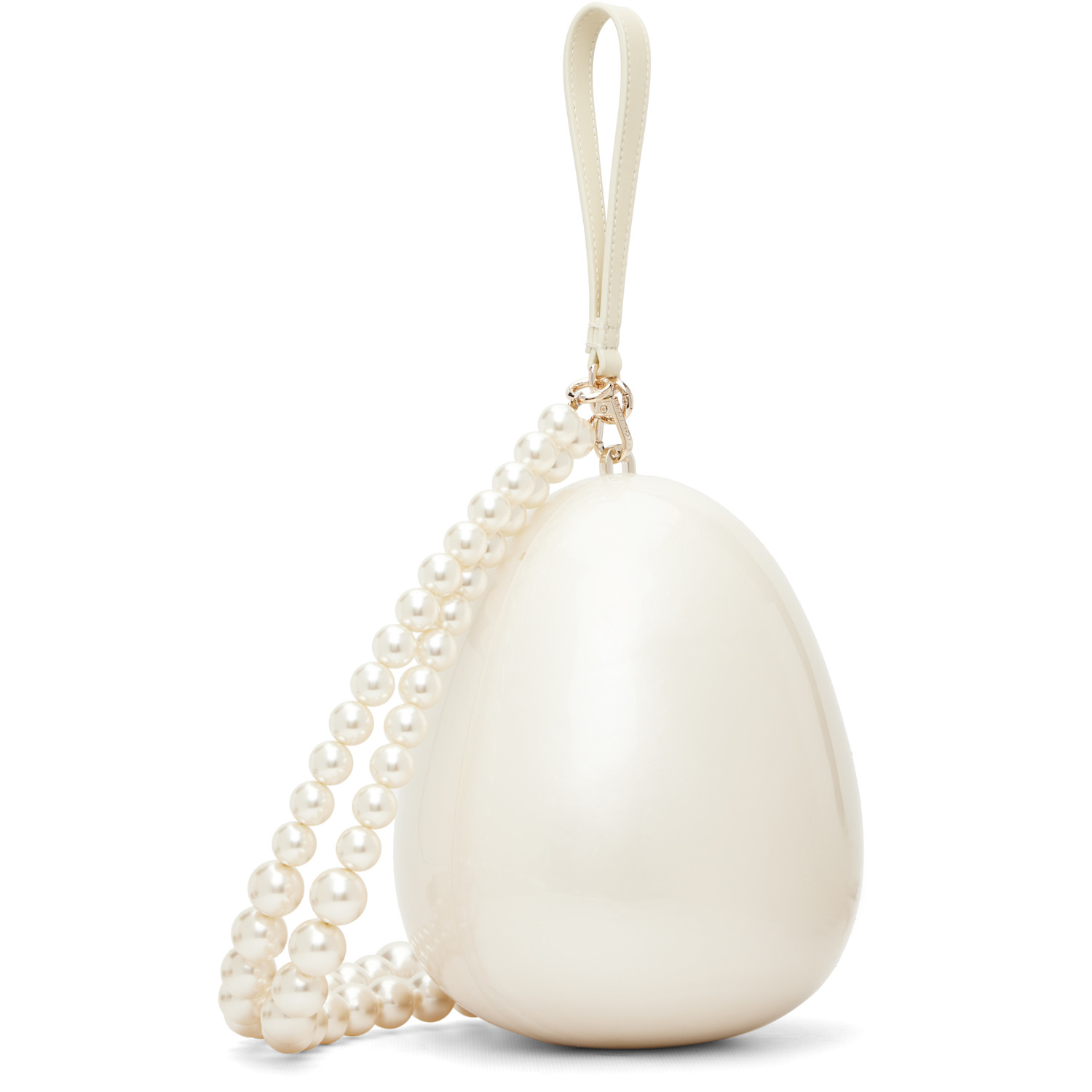  Simone Rocha Off-white Large Pearl Egg Bag 