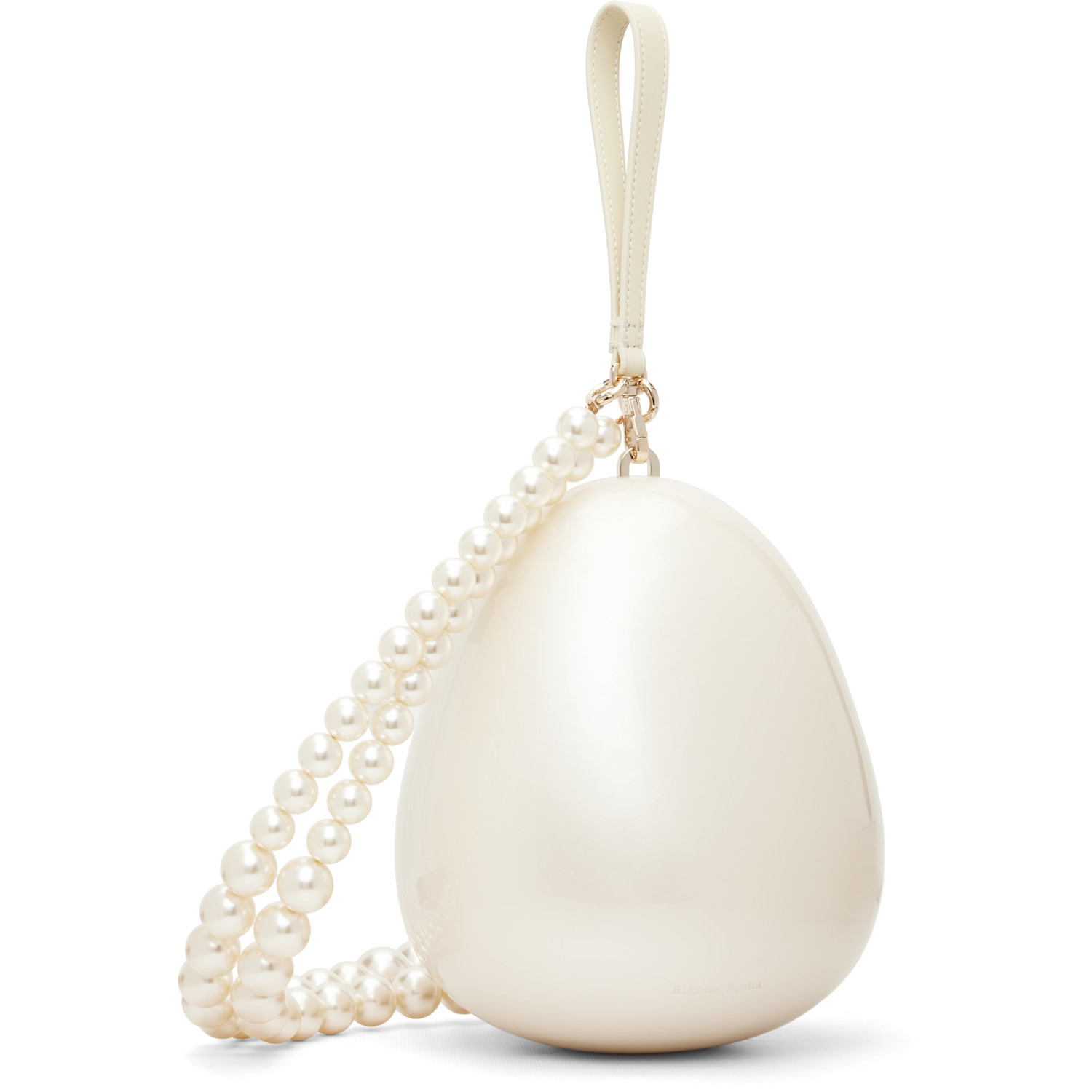  Simone Rocha Off-white Large Pearl Egg Bag 