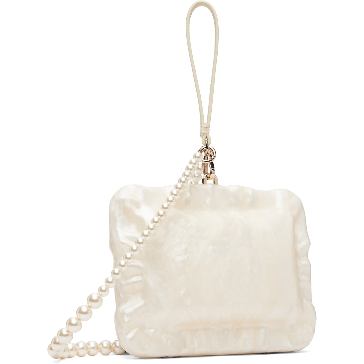  Simone Rocha White Pearl Crossbody Pillowcase Bag 
