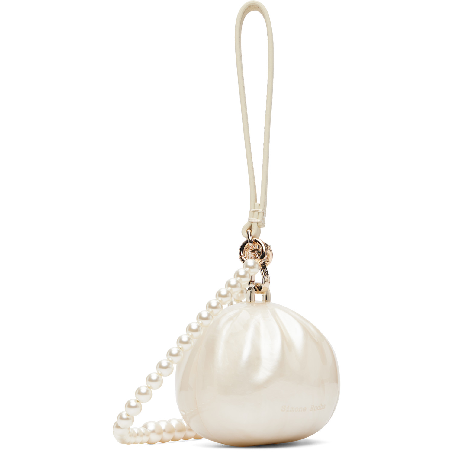  Simone Rocha White Pearl Crossbody Dim Sum Bag 