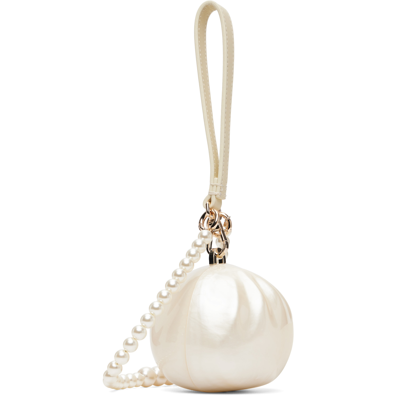  Simone Rocha White Pearl Crossbody Dim Sum Bag 