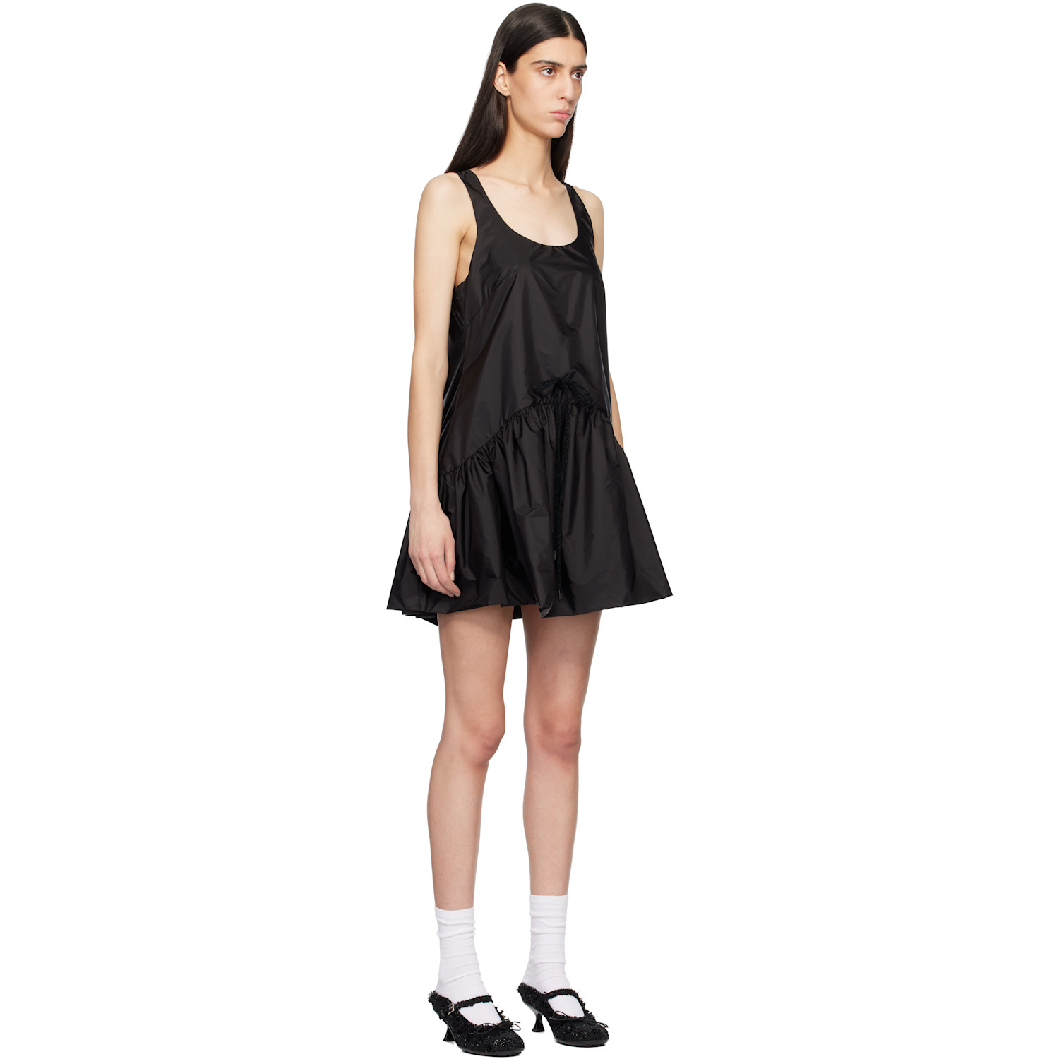  Simone Rocha Black Tapered Back Peplum Minidress 
