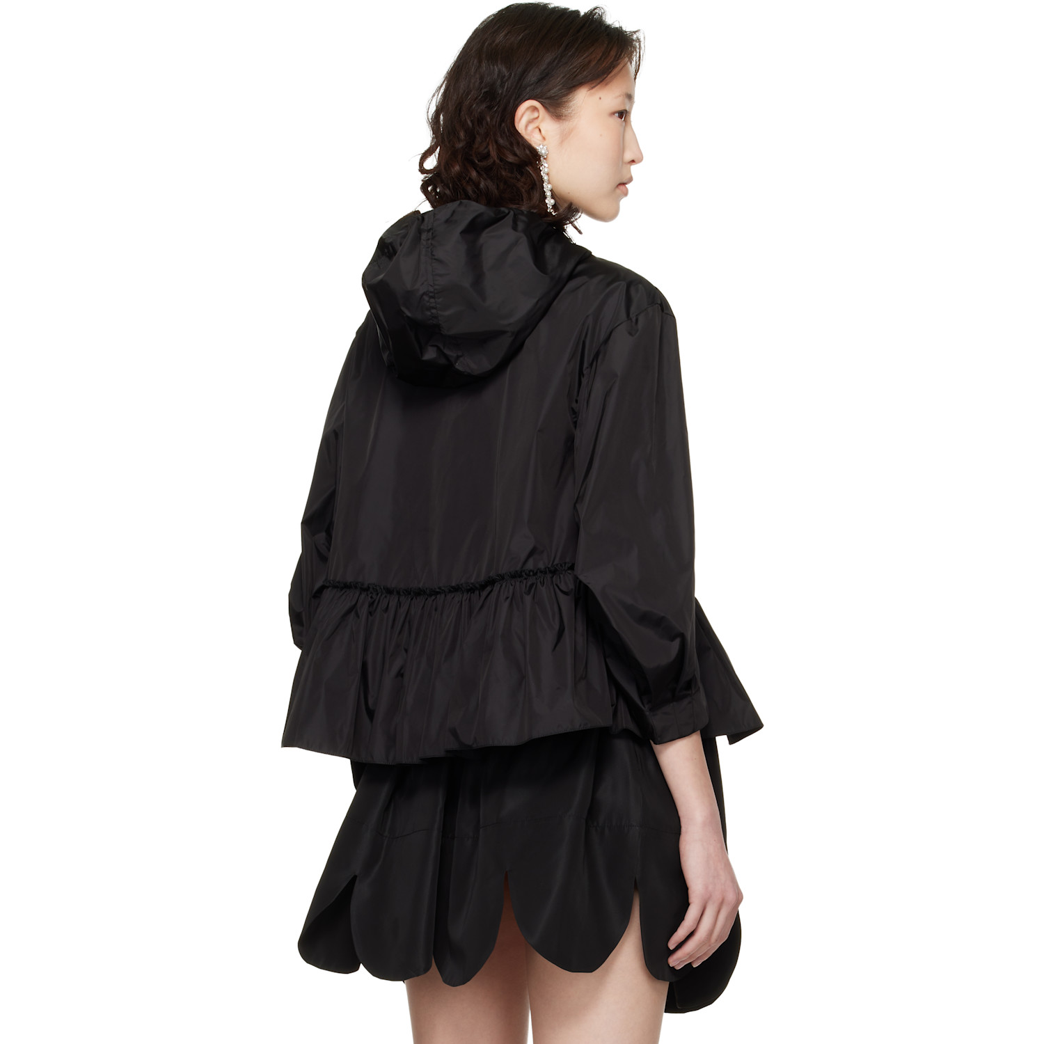  Simone Rocha Black Ruffle Frill Peplum Jacket 