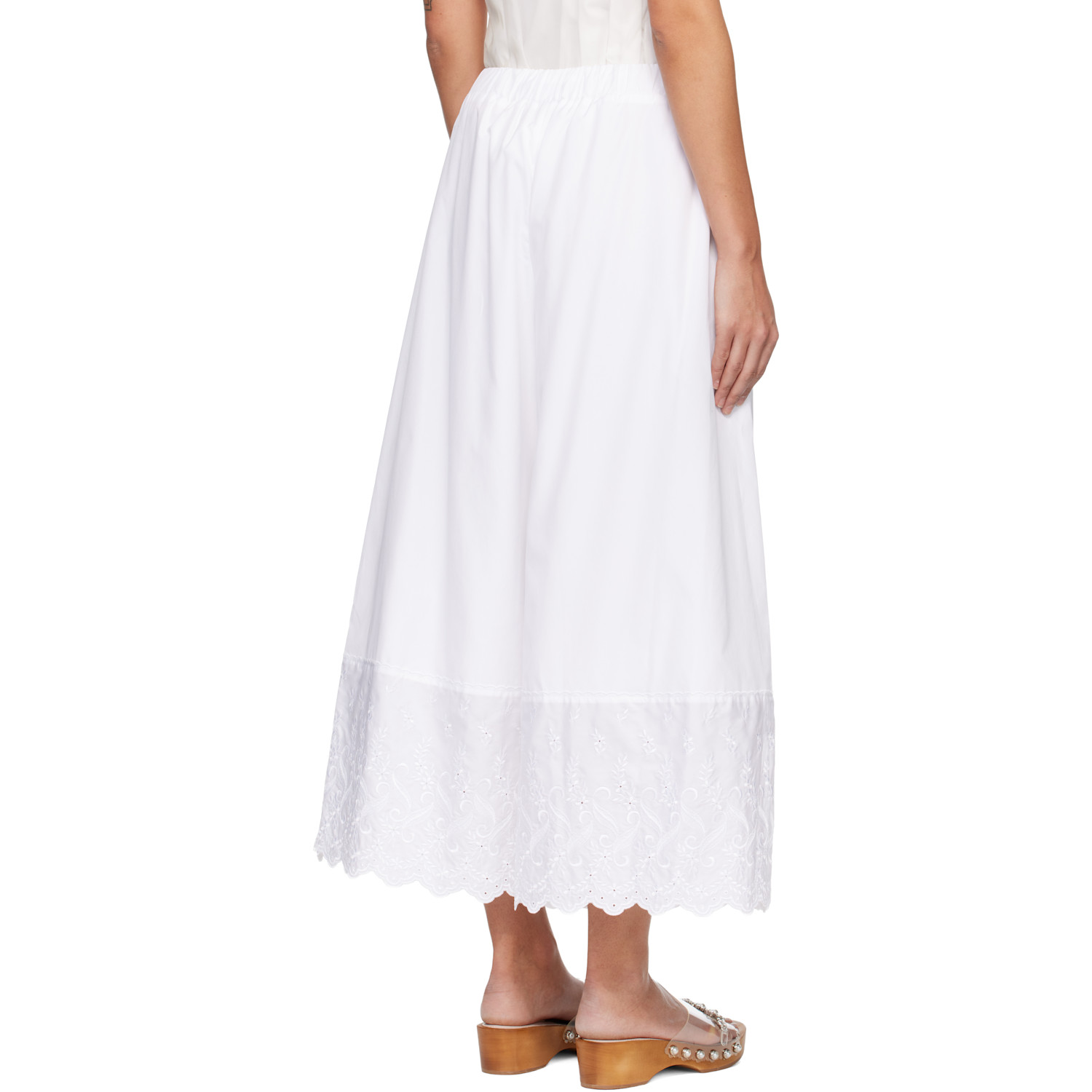 Simone Rocha White Cropped Trim Easy Trousers 