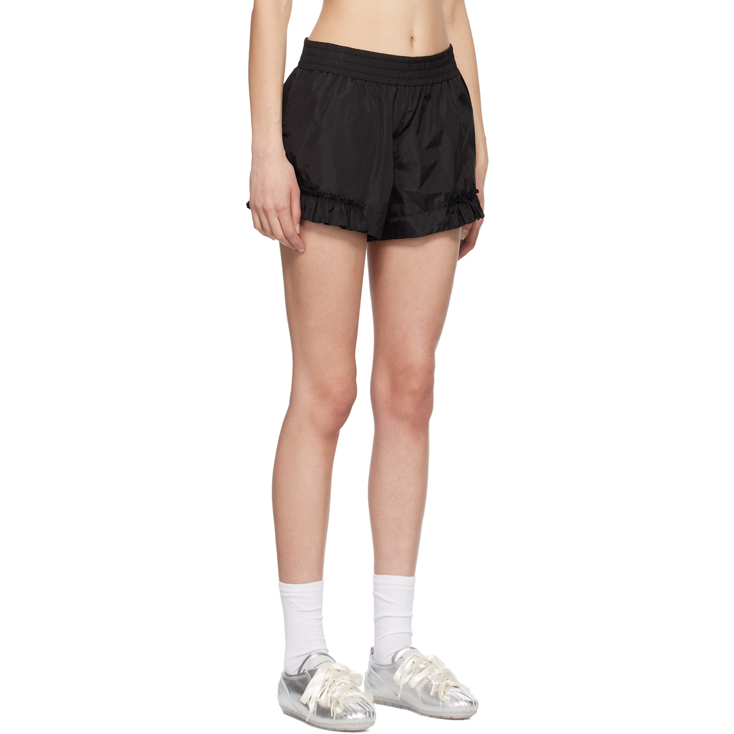  Simone Rocha Black Frill Track Shorts 
