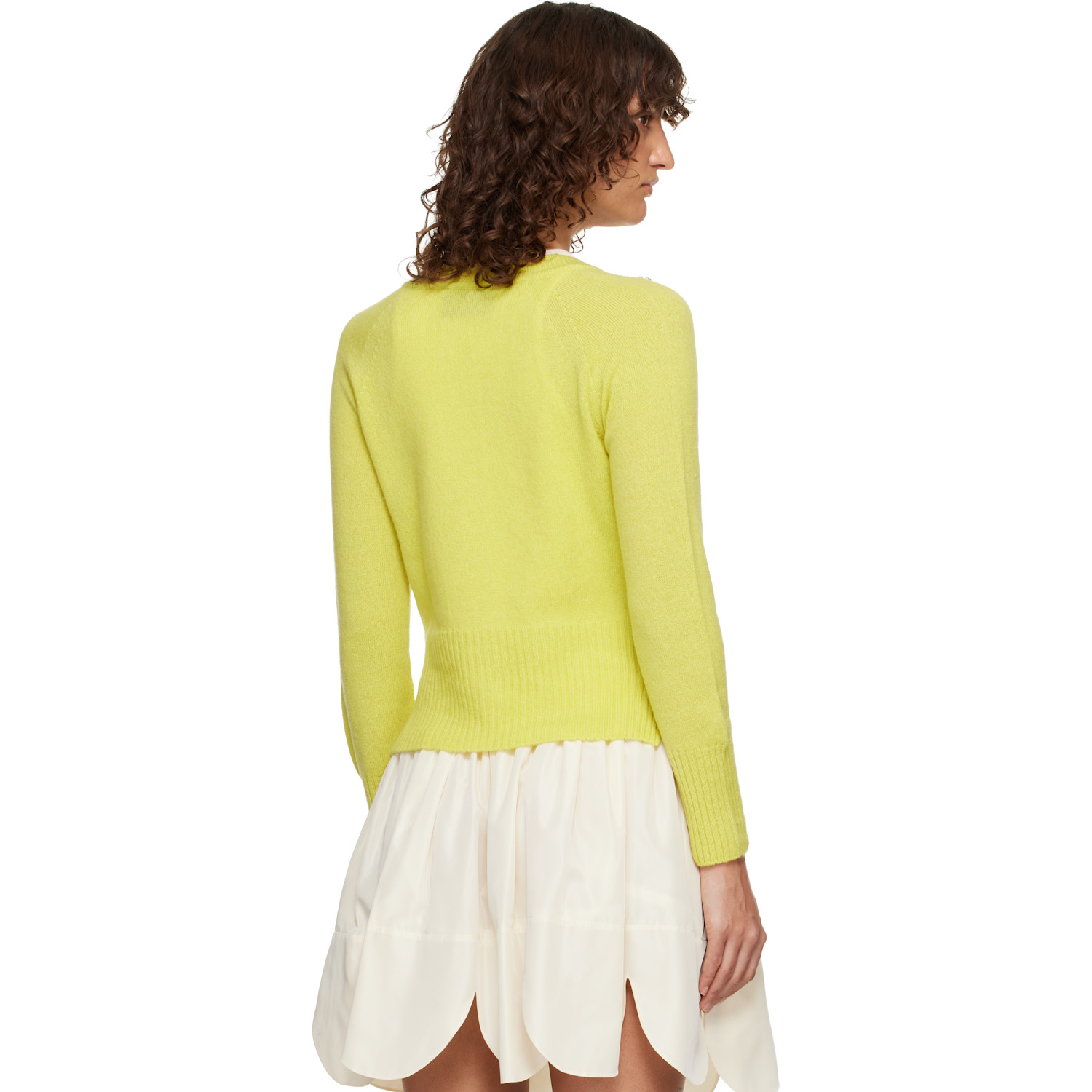  Simone Rocha Green Turbo Embellished Relaxed Cashmere Cardigan 