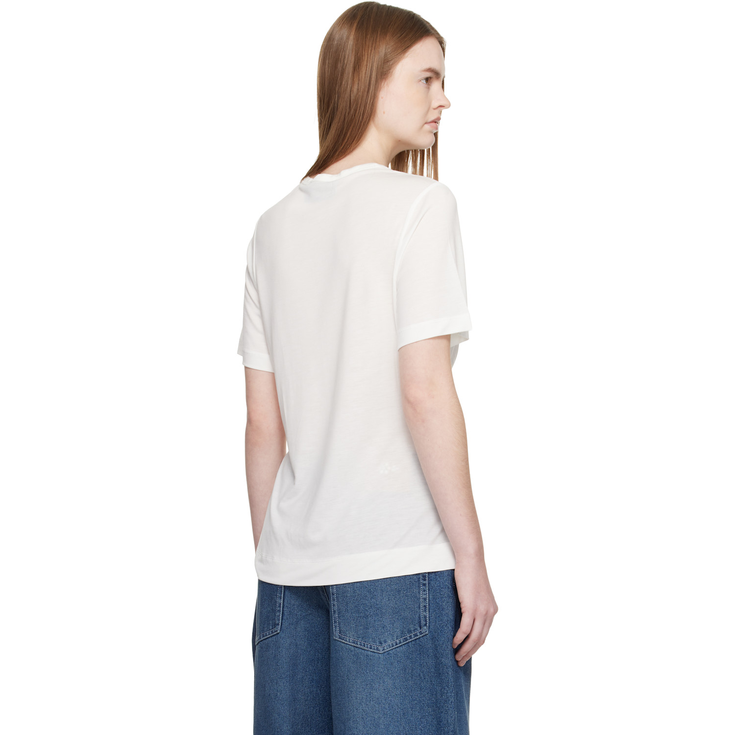  Simone Rocha White Gathered Bust Bow T-shirt 