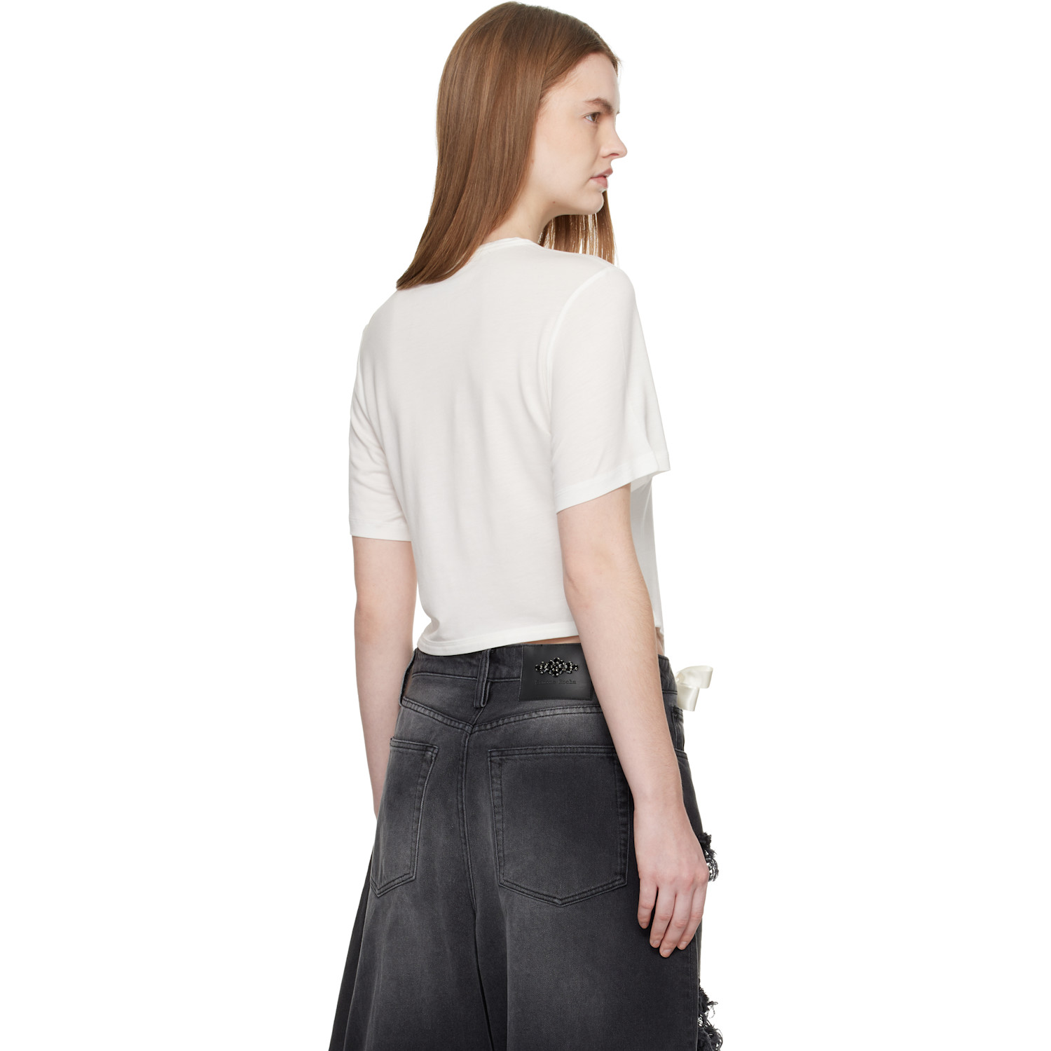  Simone Rocha Off-white Bow Tail Easy T-shirt 