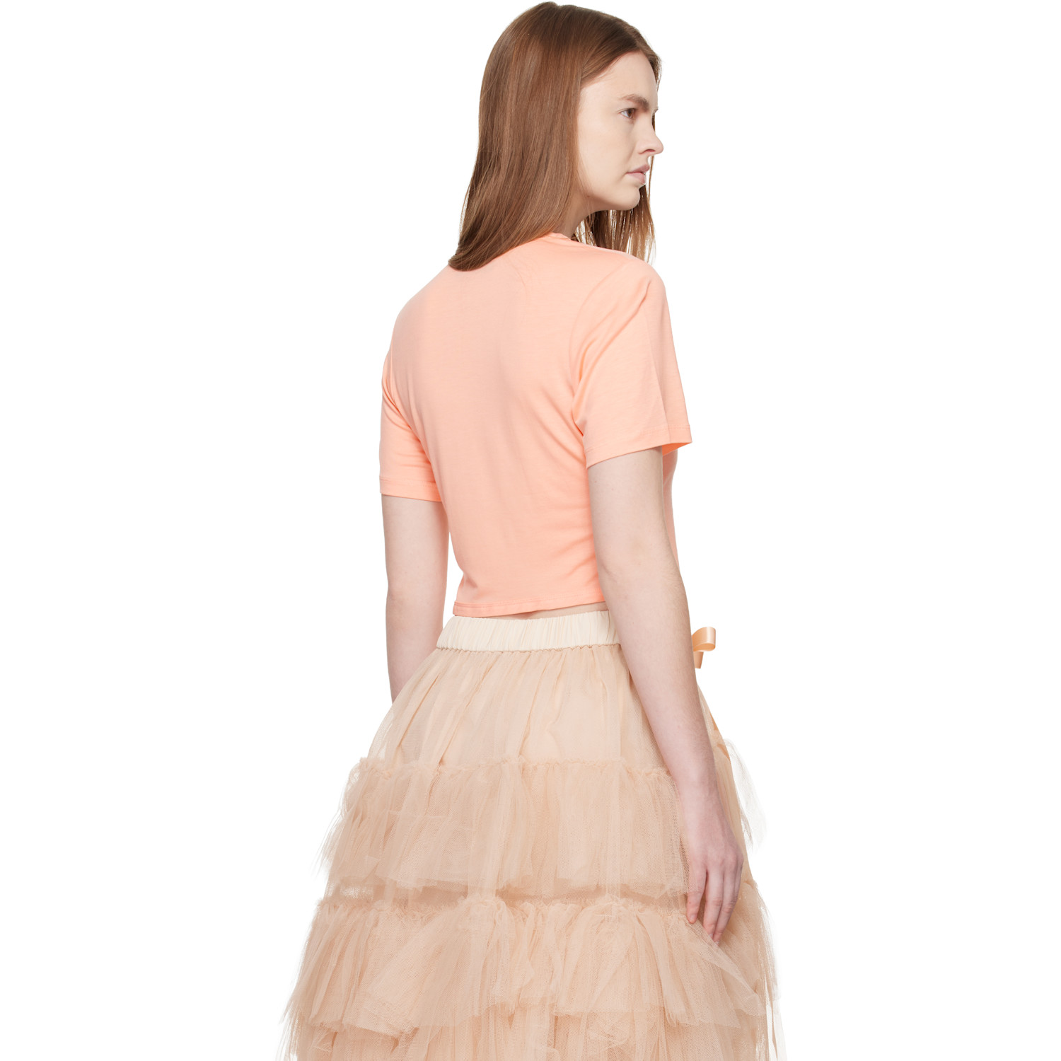  Simone Rocha Pink Bow Tail Easy T-shirt 