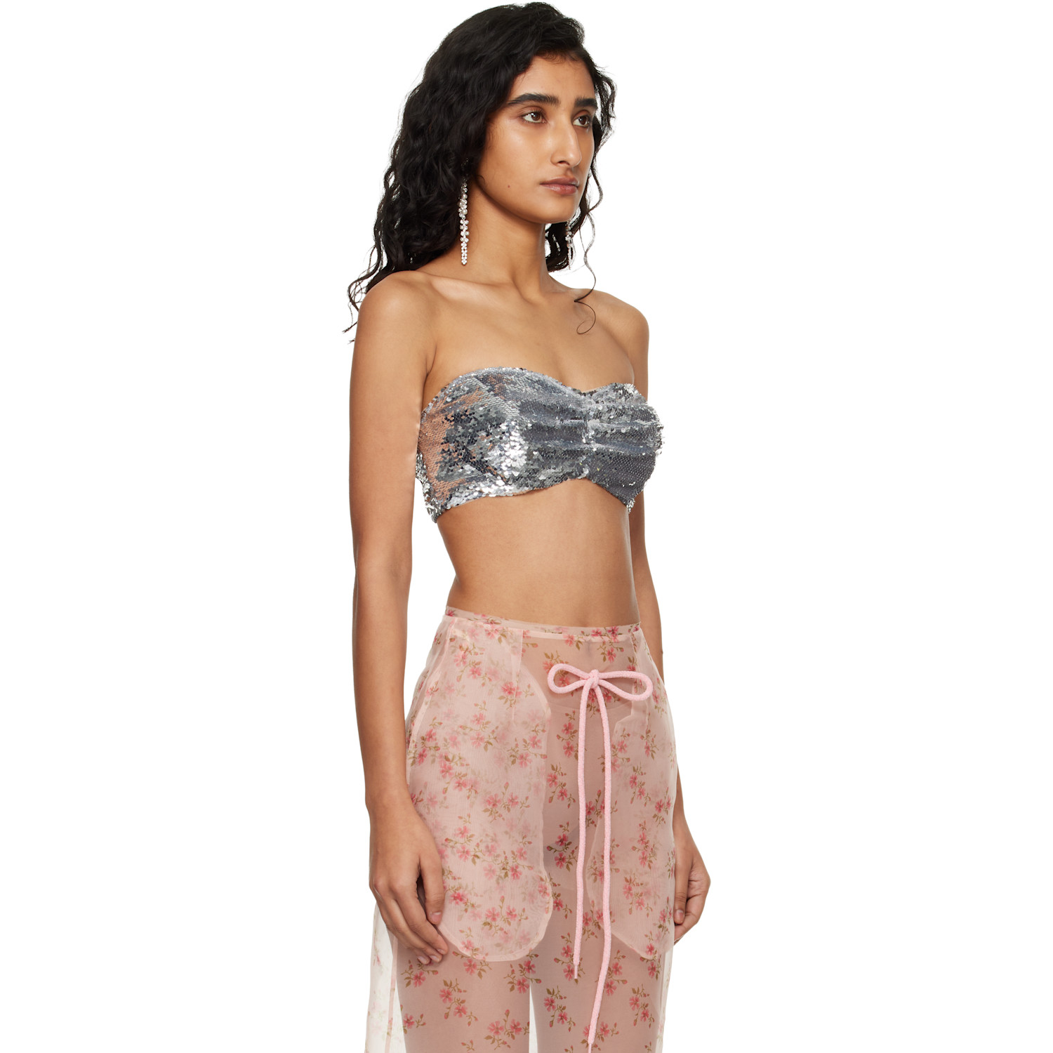  Simone Rocha Silver Sculpt Bandeau Top 