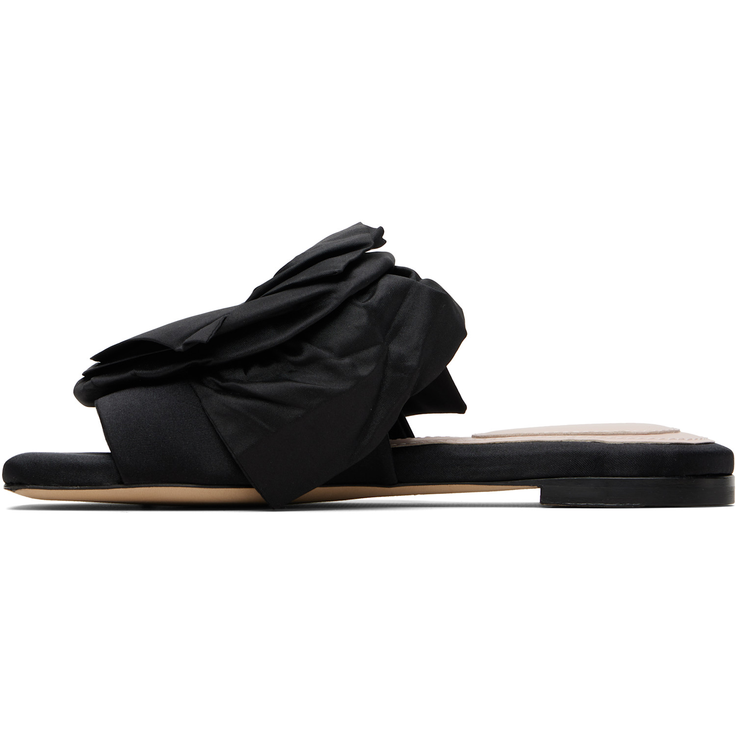  Simone Rocha Black Pressed Rosette Slides 