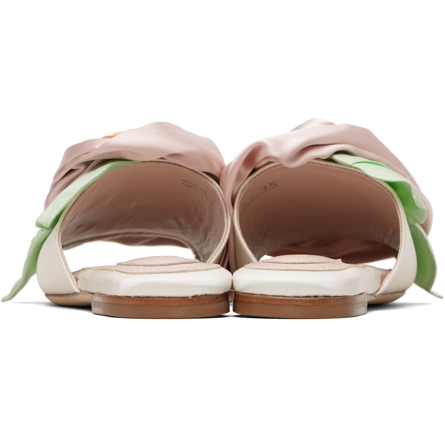  Simone Rocha White & Pink Pressed Rosette Slides 