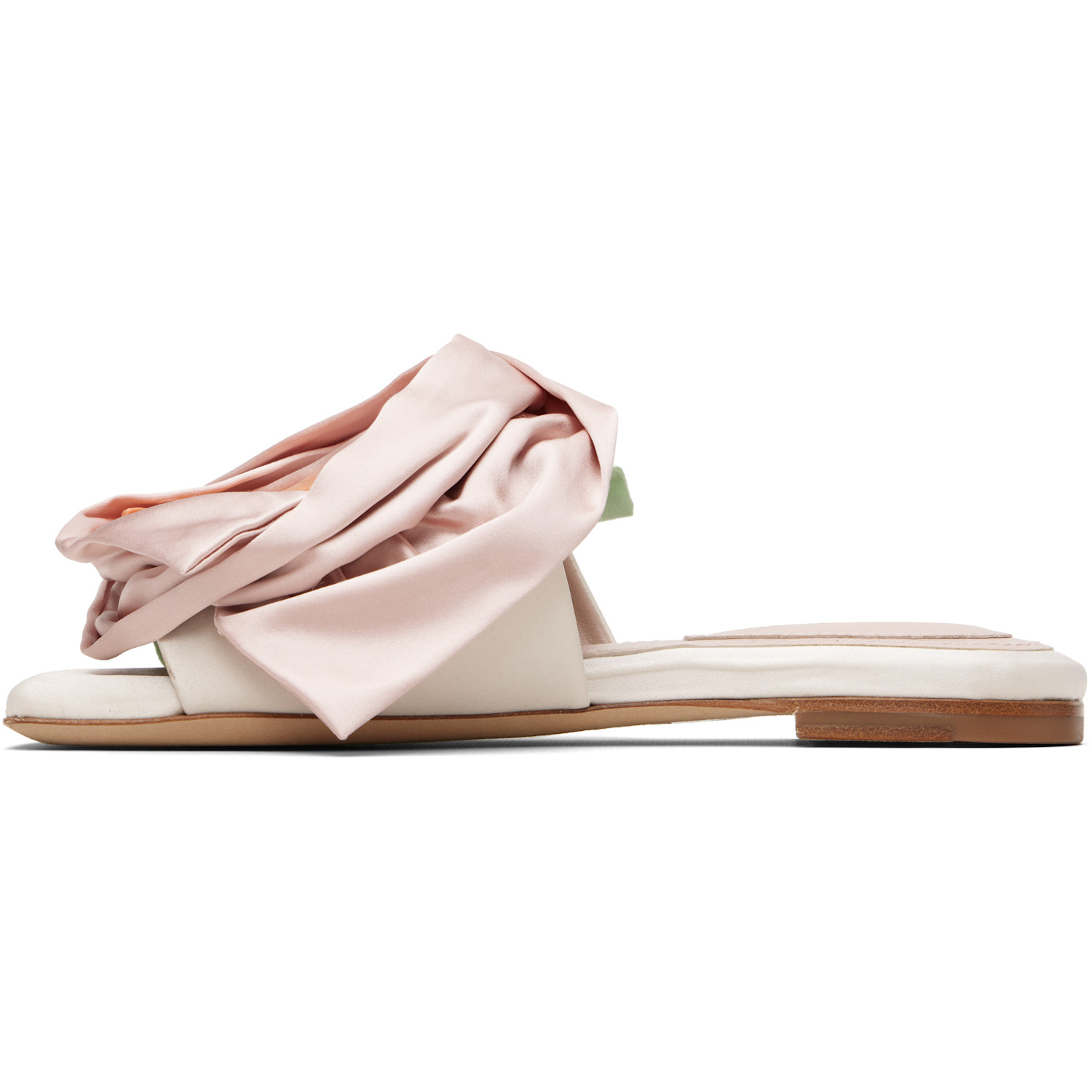  Simone Rocha White & Pink Pressed Rosette Slides 
