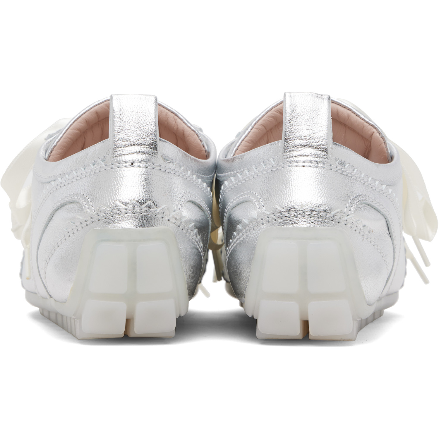  Simone Rocha Silver Ballerina Grip Sneakers 