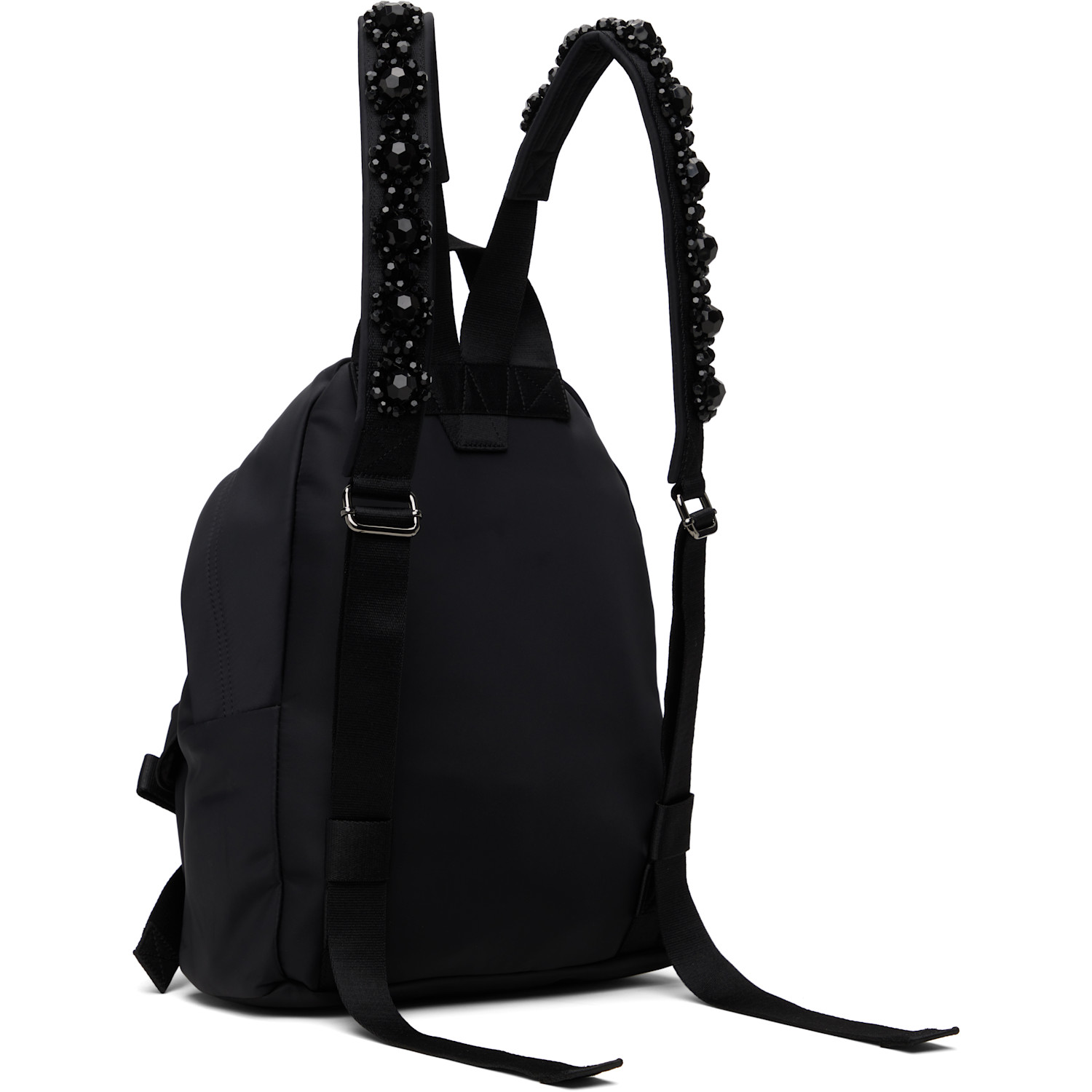  Simone Rocha Black Beaded Utility Bow Backpack 