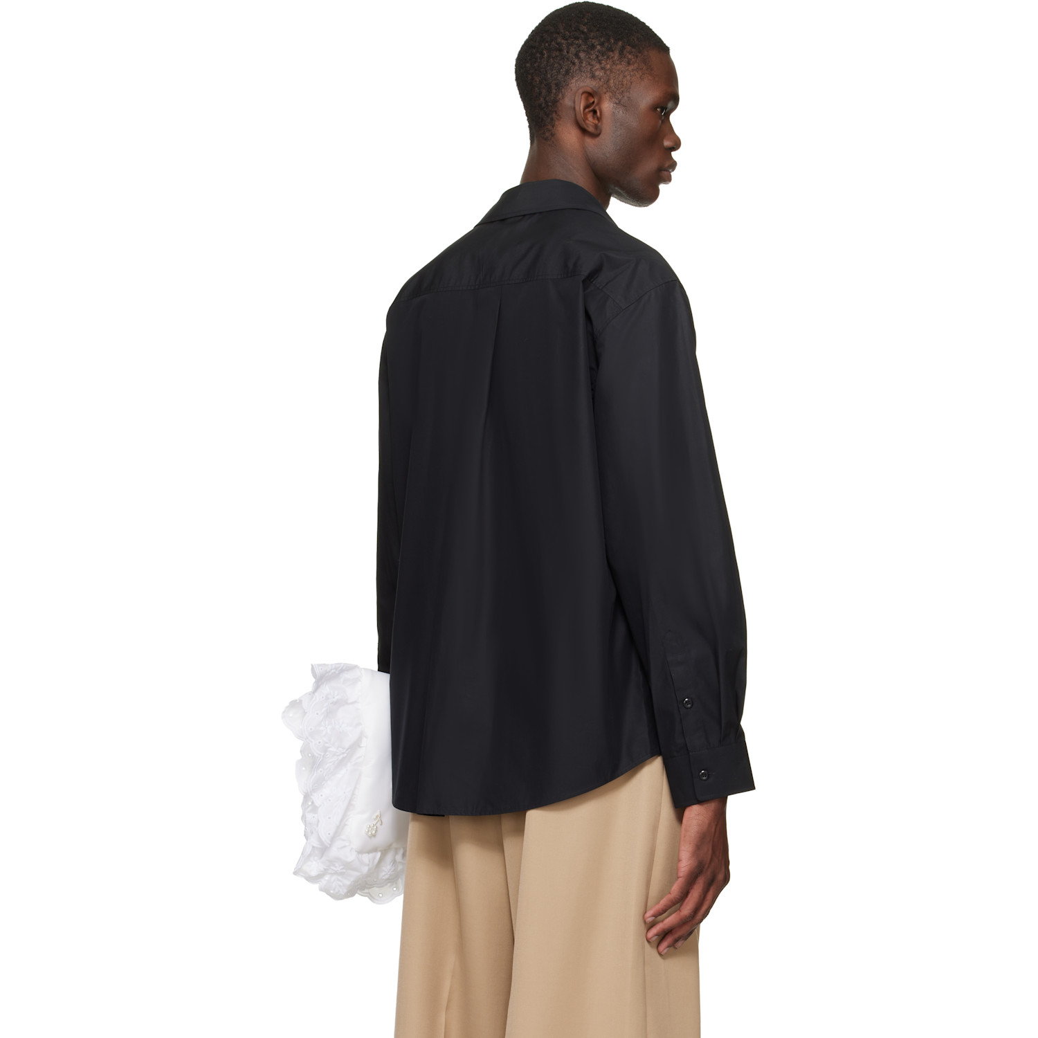  Simone Rocha Black Embellished Classic Shirt 