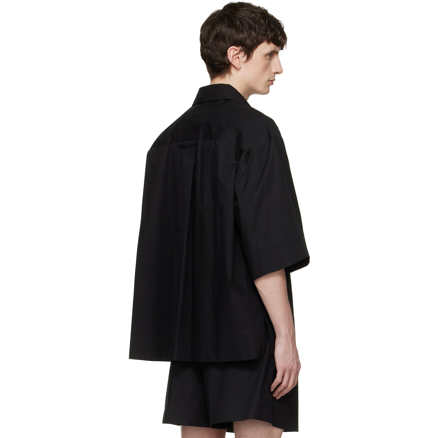  Simone Rocha Black Embellished Boxy Pen Pocket Shirt 