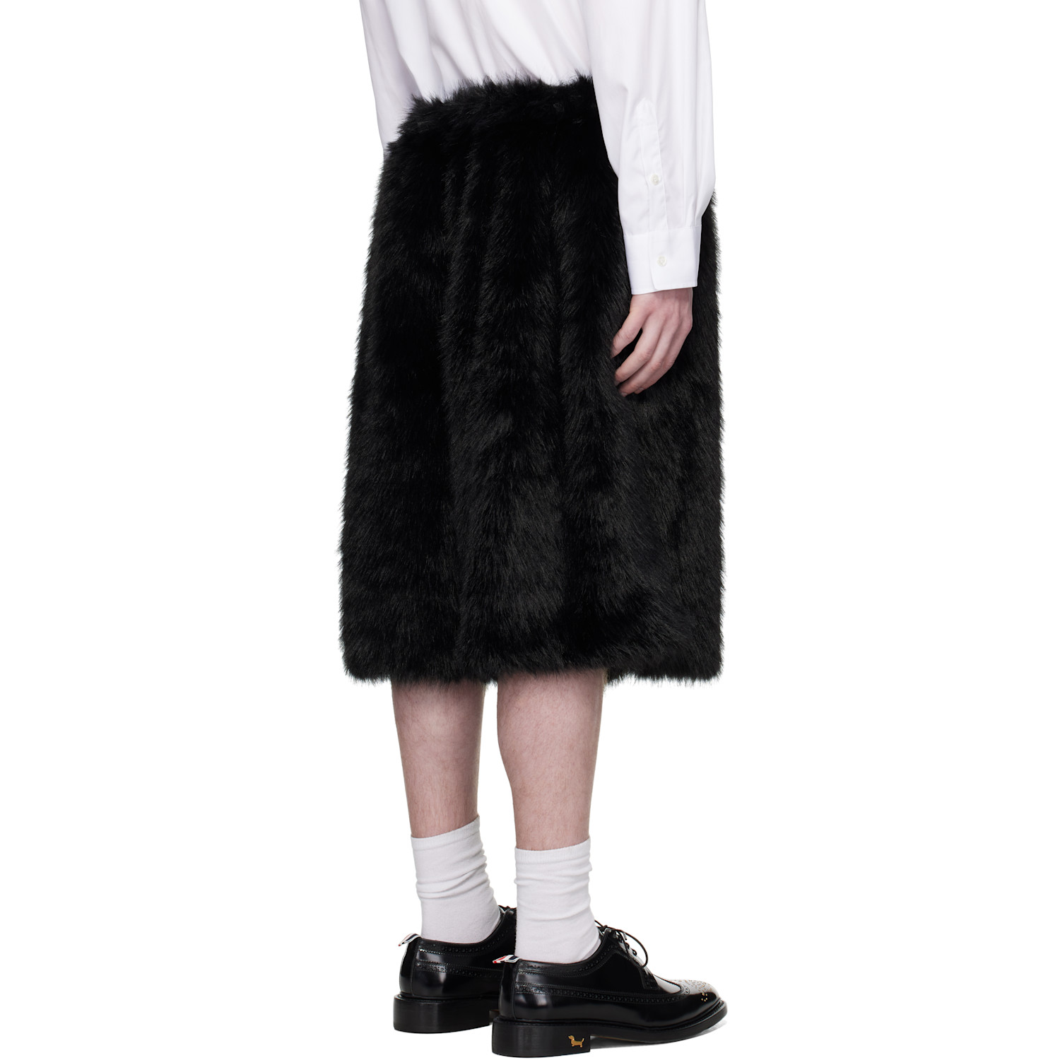  Simone Rocha Ssense Exclusive Black Faux-fur Shorts 