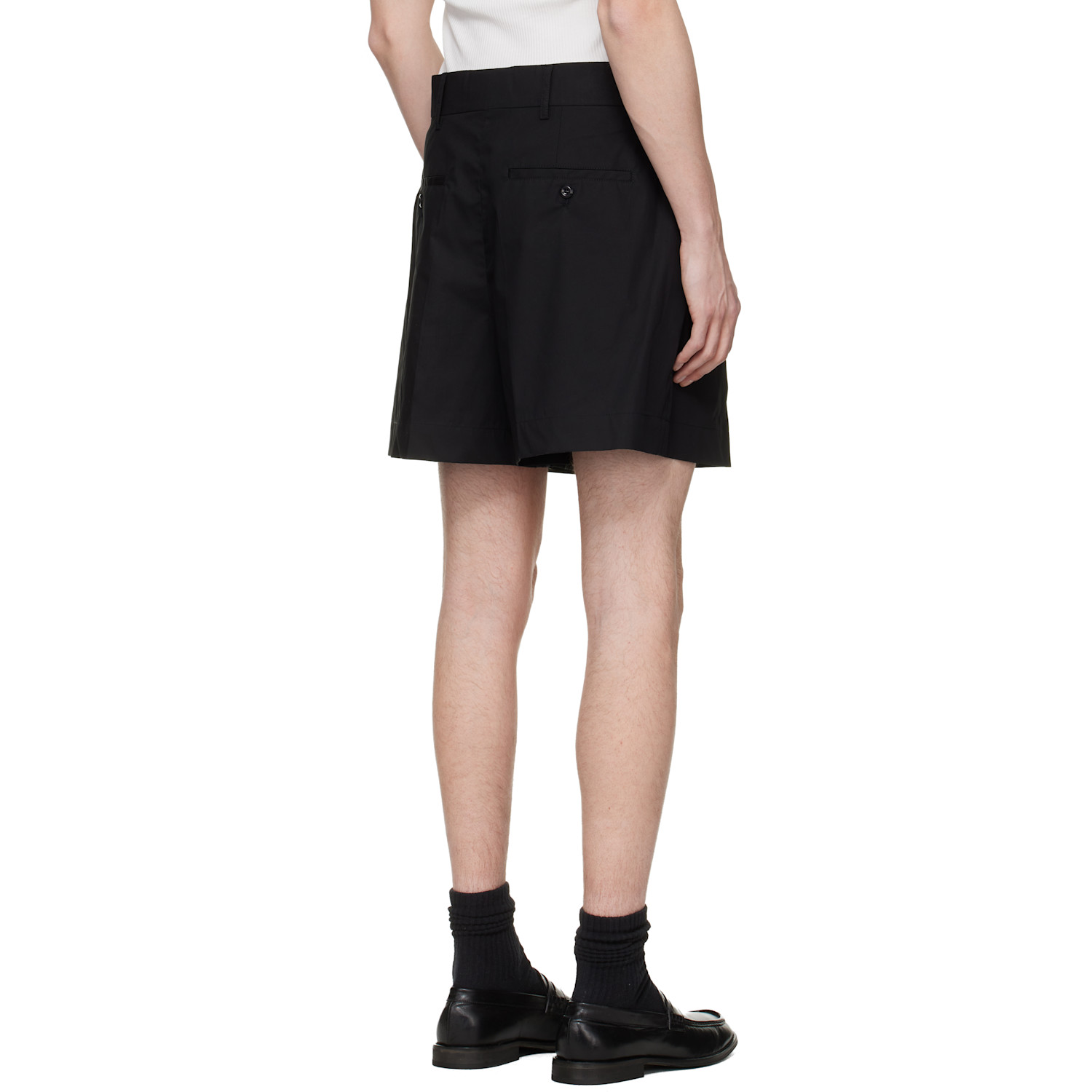  Simone Rocha Black Tailored Belt Loop Shorts 