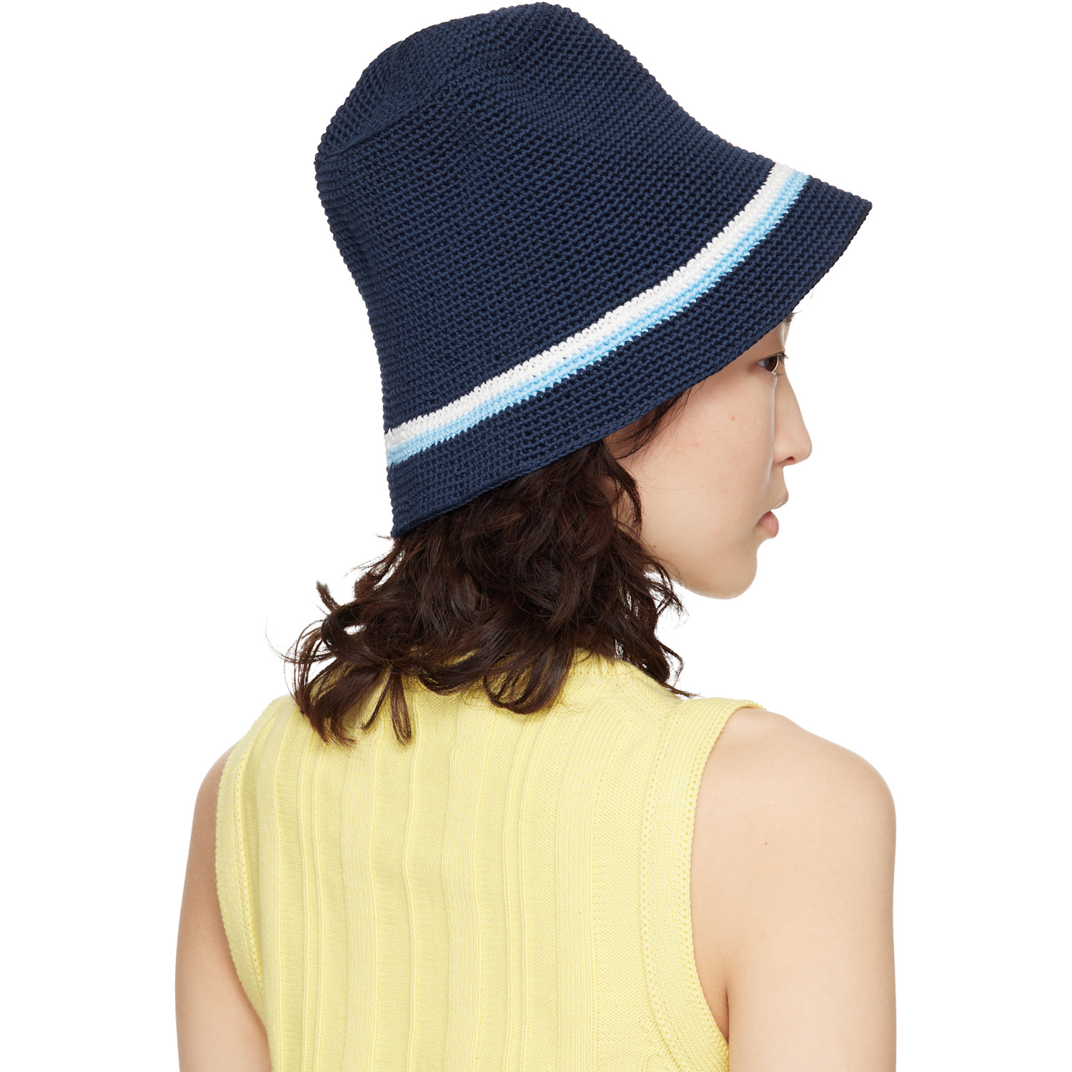  B.b. Wallace Navy Schnabel Cotton Crochet Bucket Hat 