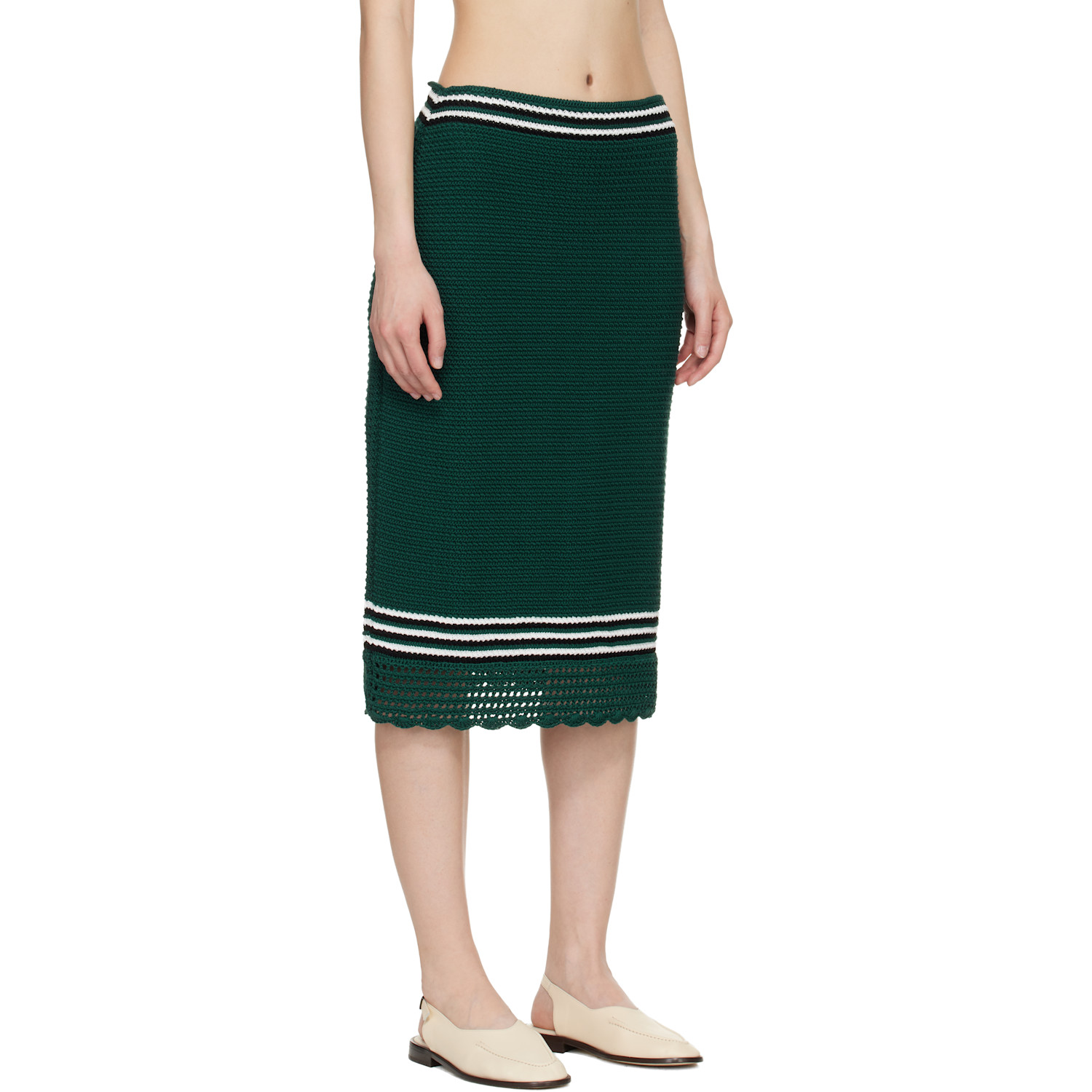  B.b. Wallace Green Kienholz Midi Skirt 