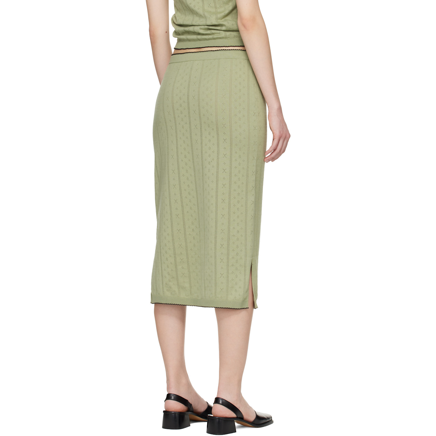  B.b. Wallace Khaki Serra Midi Skirt 
