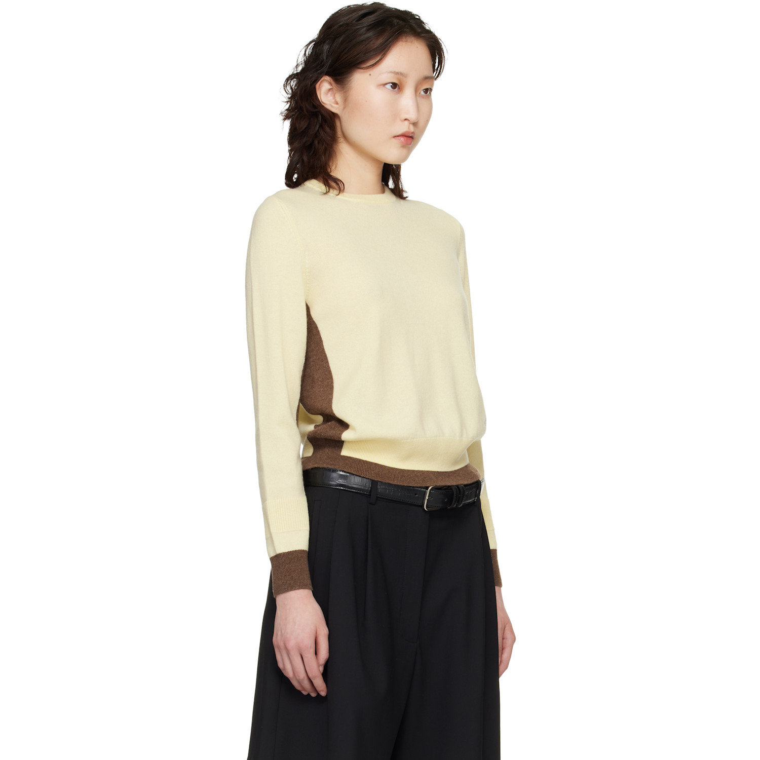  B.b. Wallace Yellow & Brown Hockney Sweater 