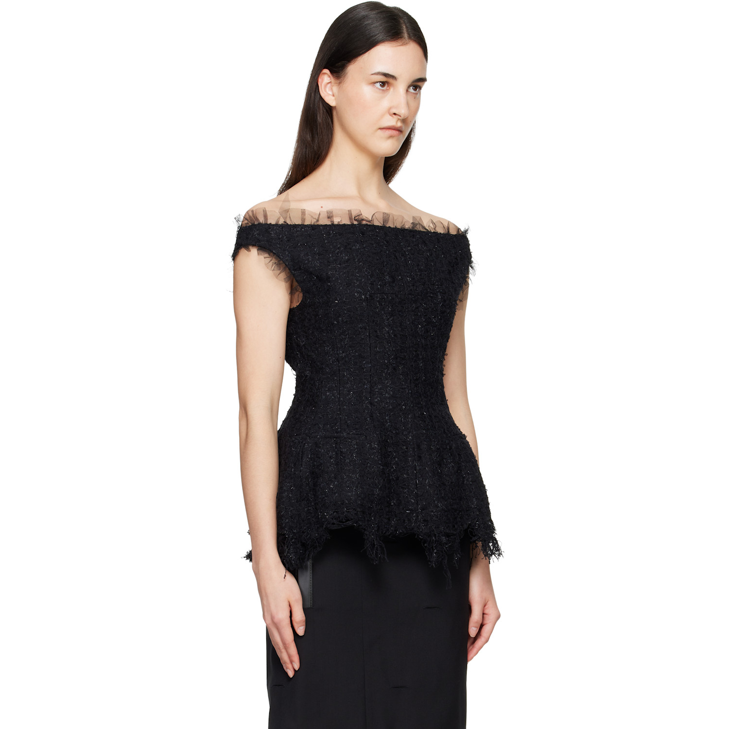  Matières Fécales Black Vendome Tweed Top 