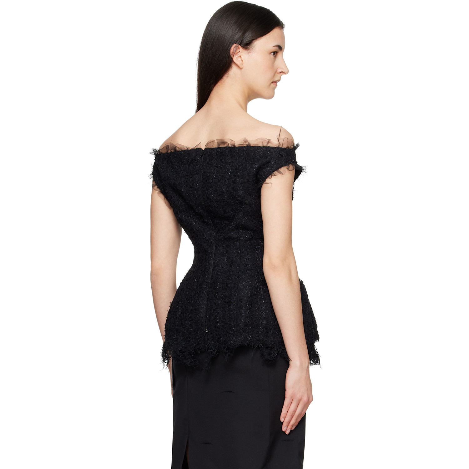  Matières Fécales Black Vendome Tweed Top 