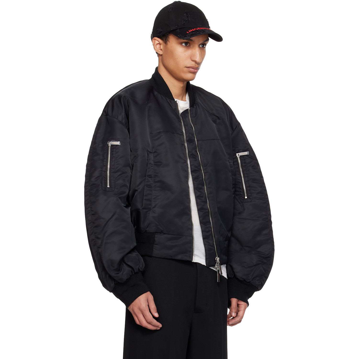  Matières Fécales Black Jev Bomber Jacket 