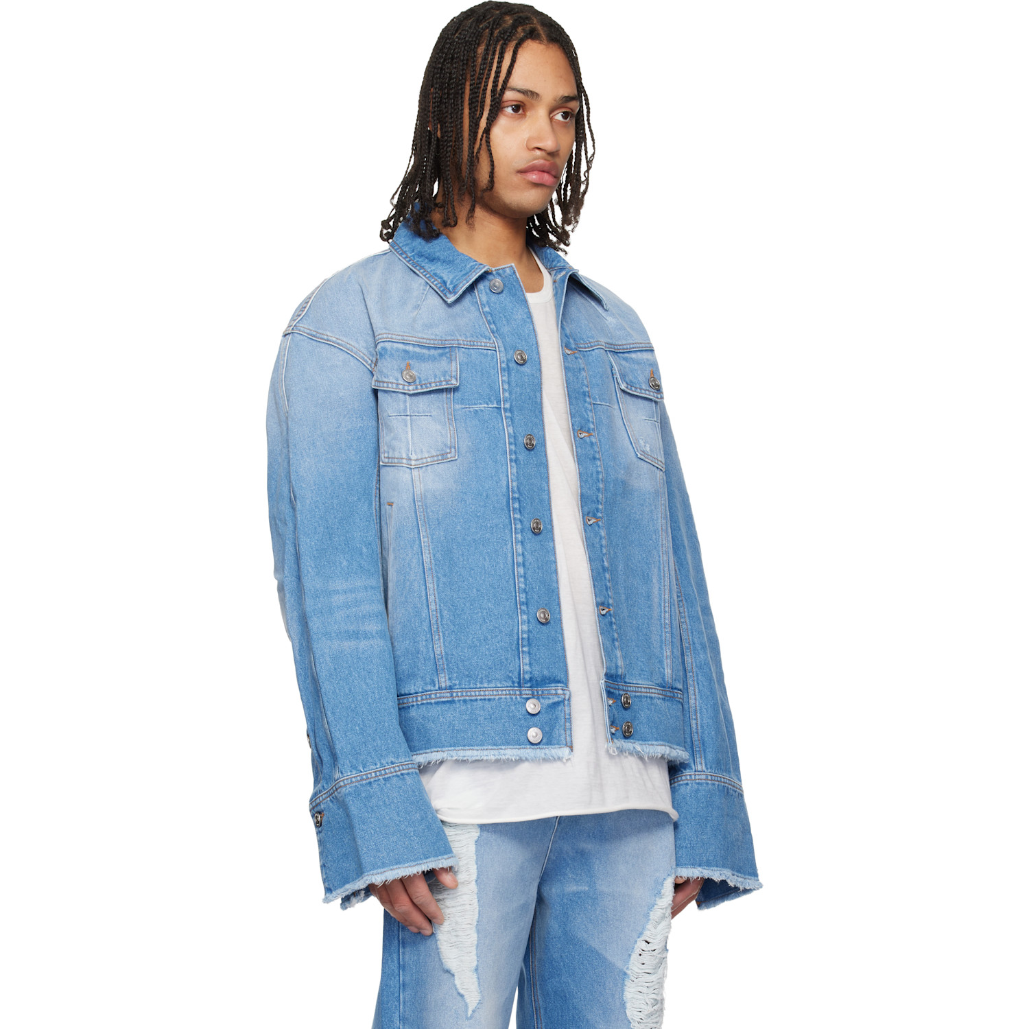  Matières Fécales Blue Pierre Denim Jacket 