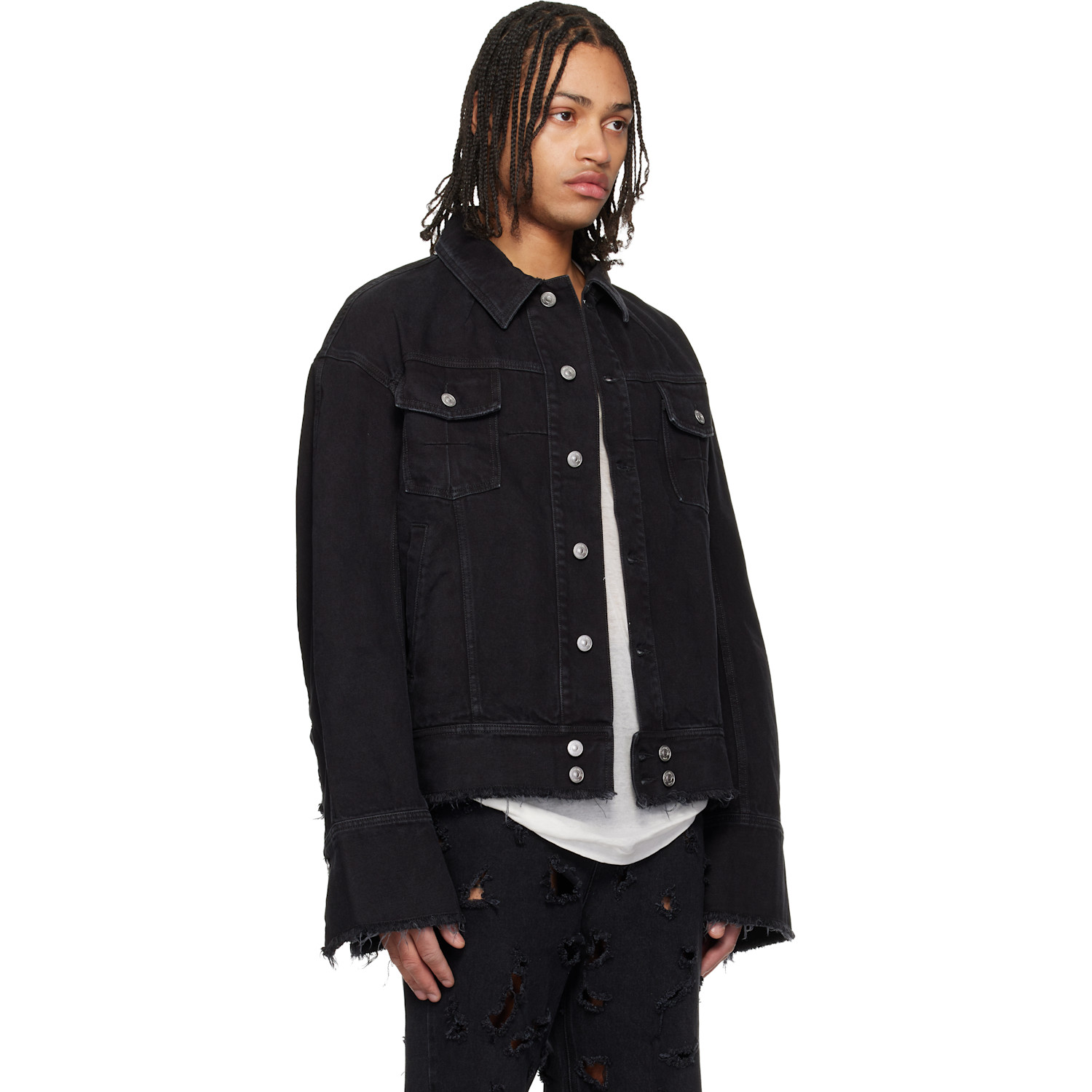  Matières Fécales Black Pierre Denim Jacket 